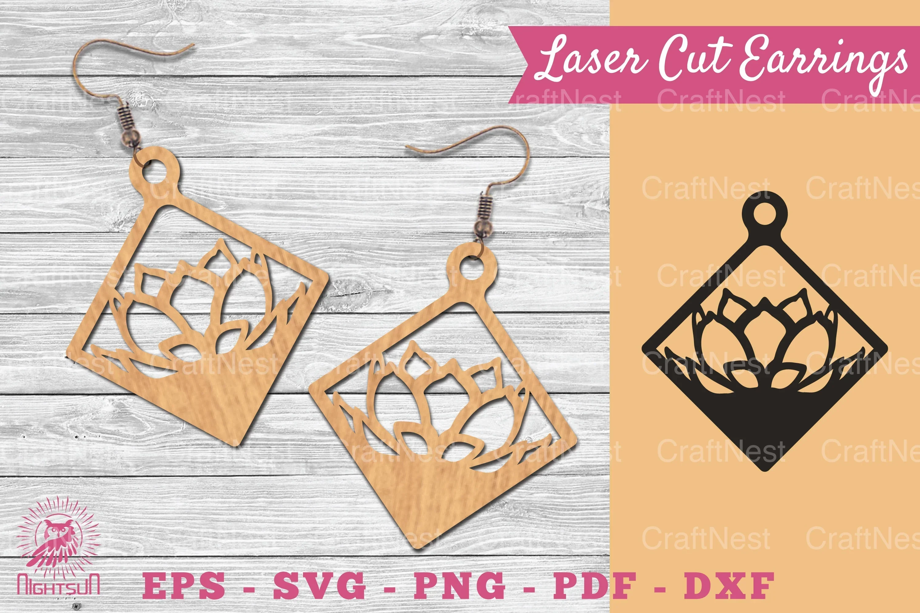 Flower Laser Cut Earrings SVG Bundle