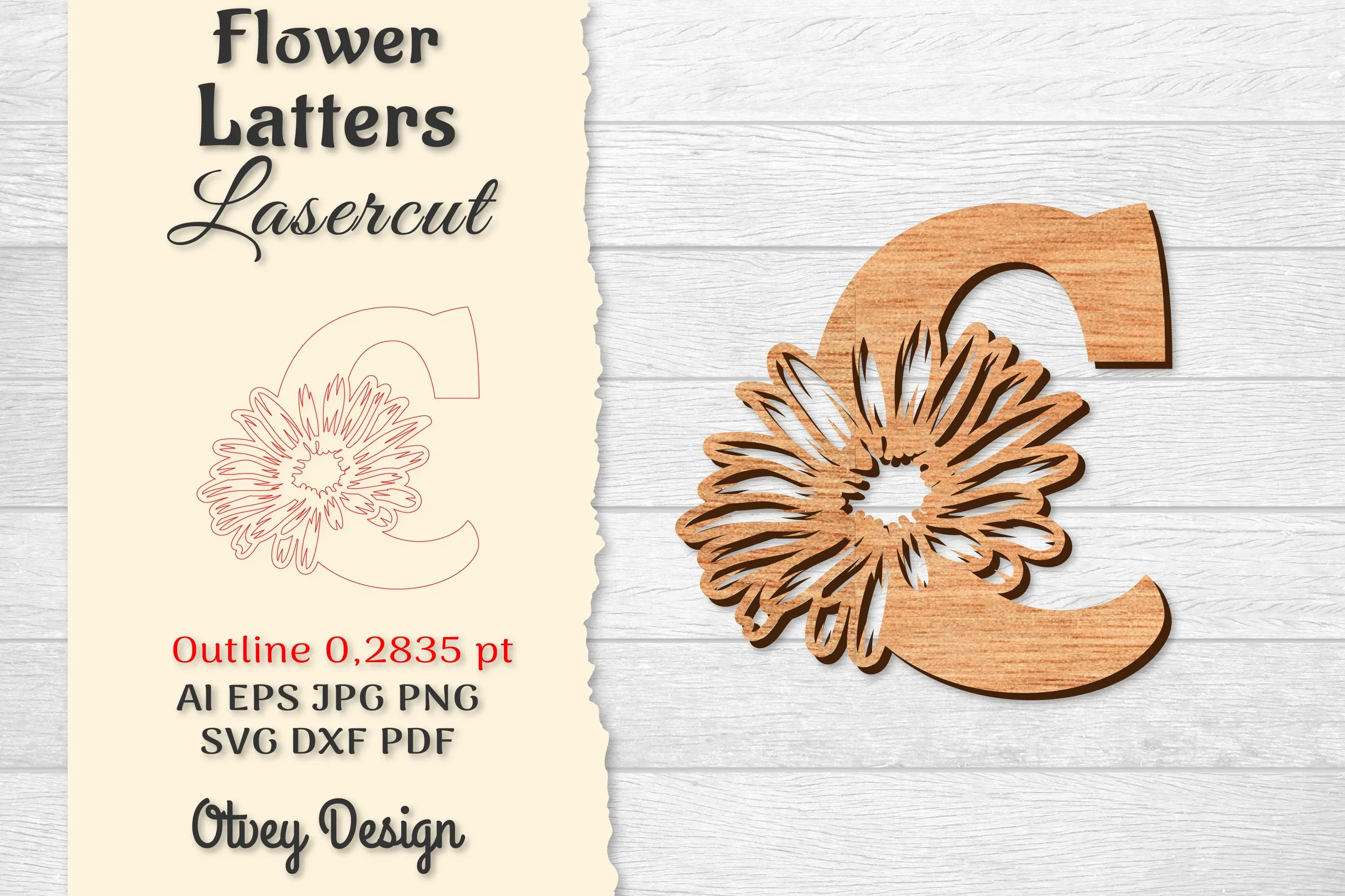 Flower Letters Laser Cut File SVG Bundle