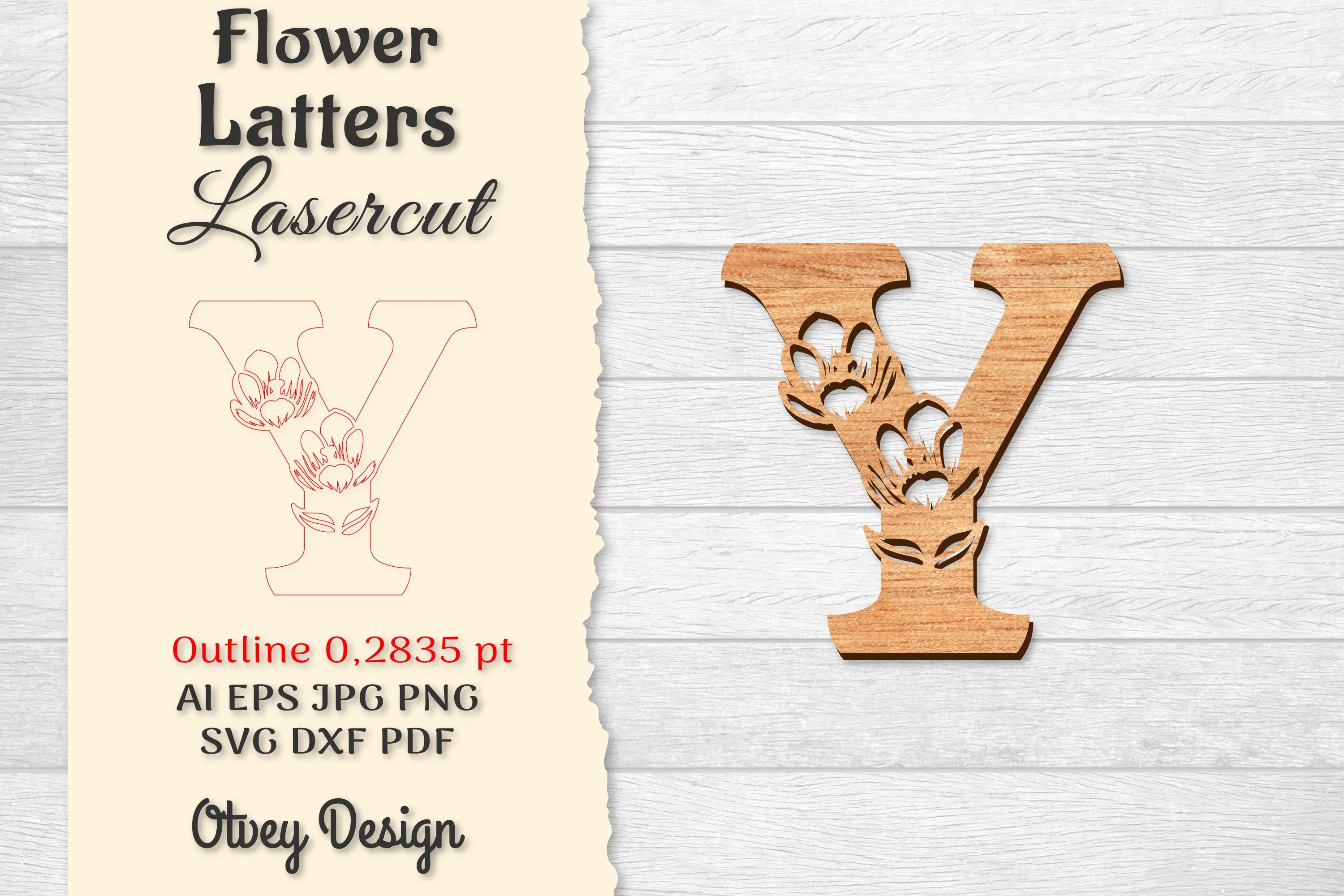 Flower Letters Laser Cut File SVG Bundle