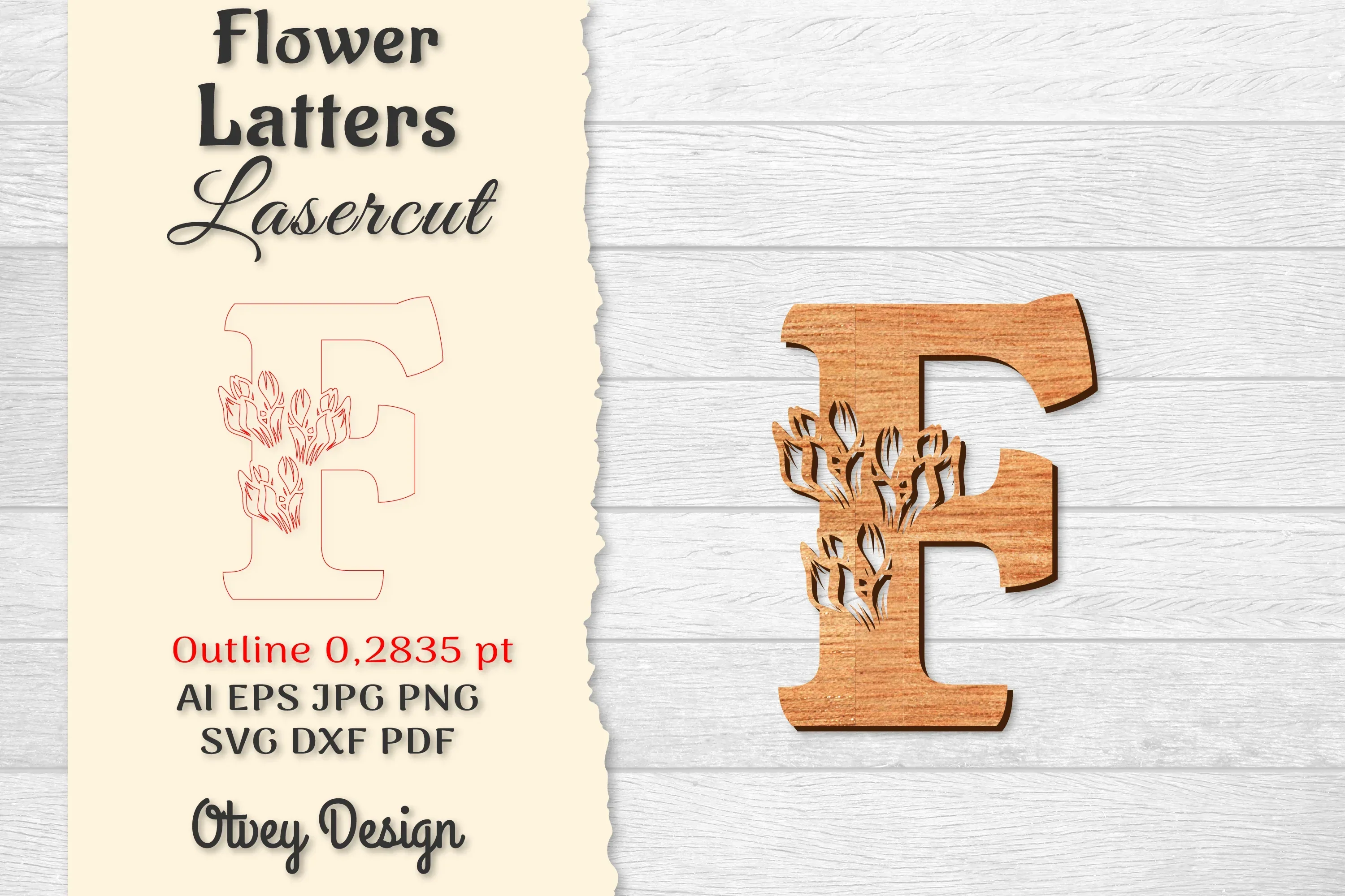 Flower Letters Laser Cut File SVG Bundle