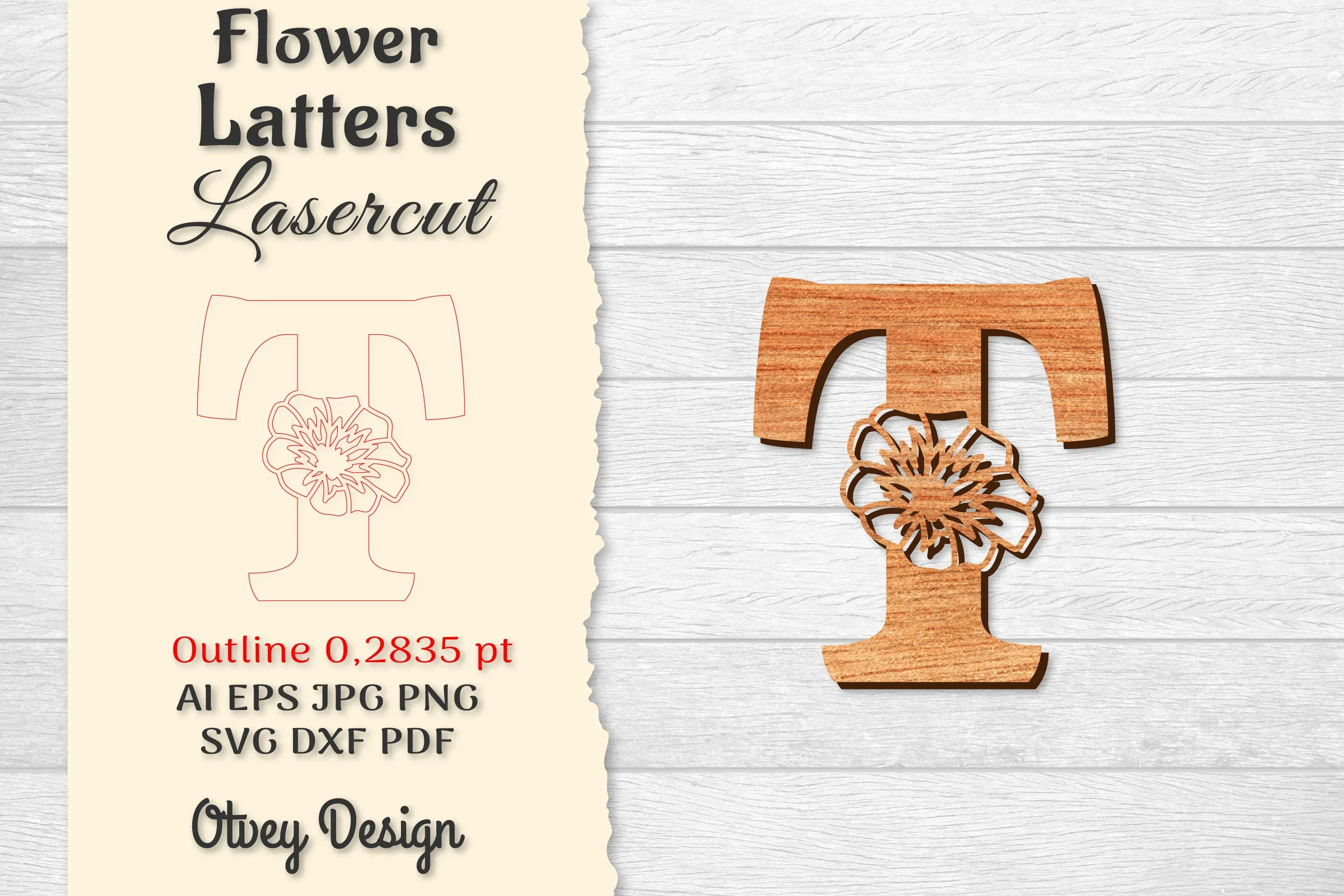 Flower Letters Laser Cut File SVG Bundle