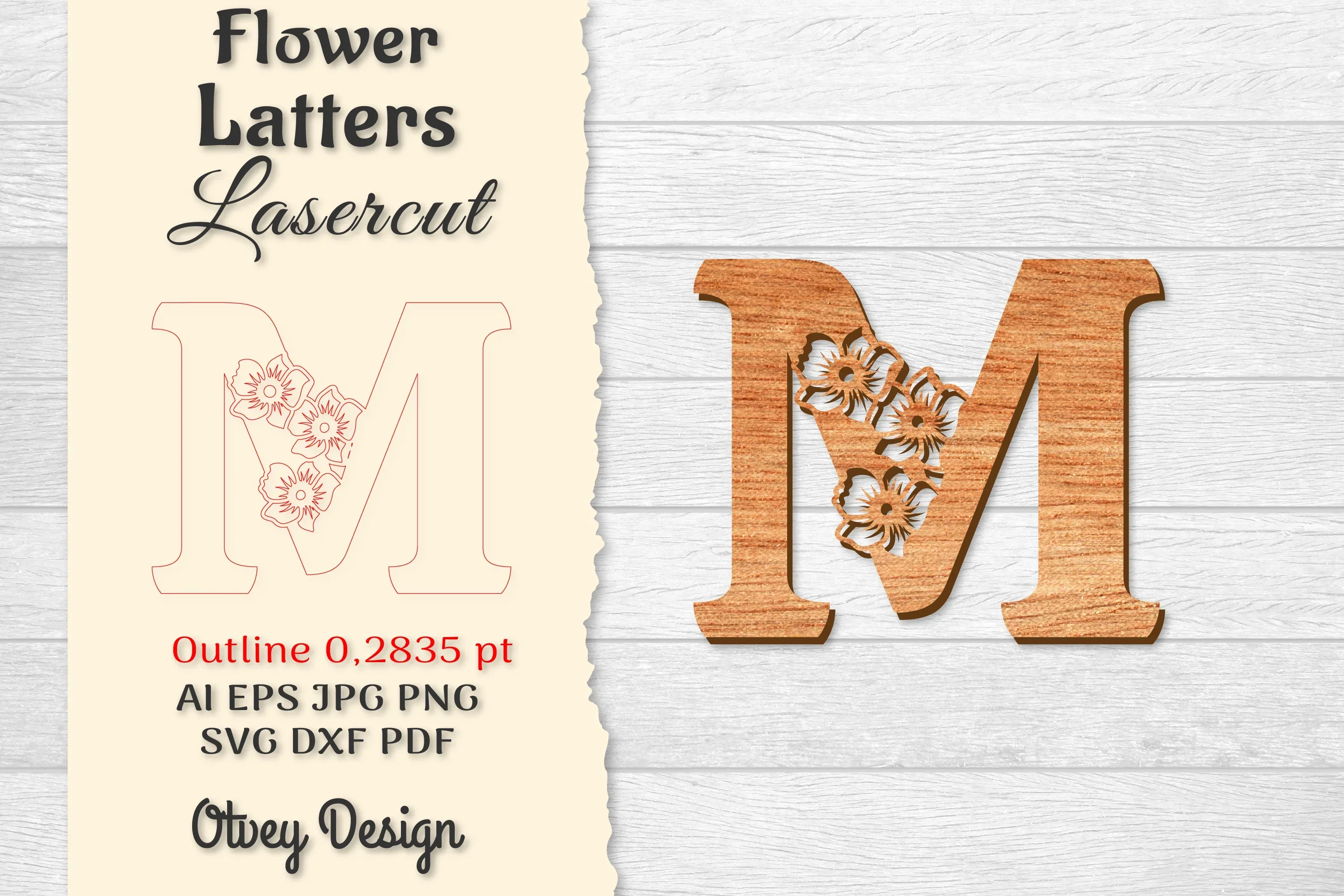 Flower Letters Laser Cut File SVG Bundle