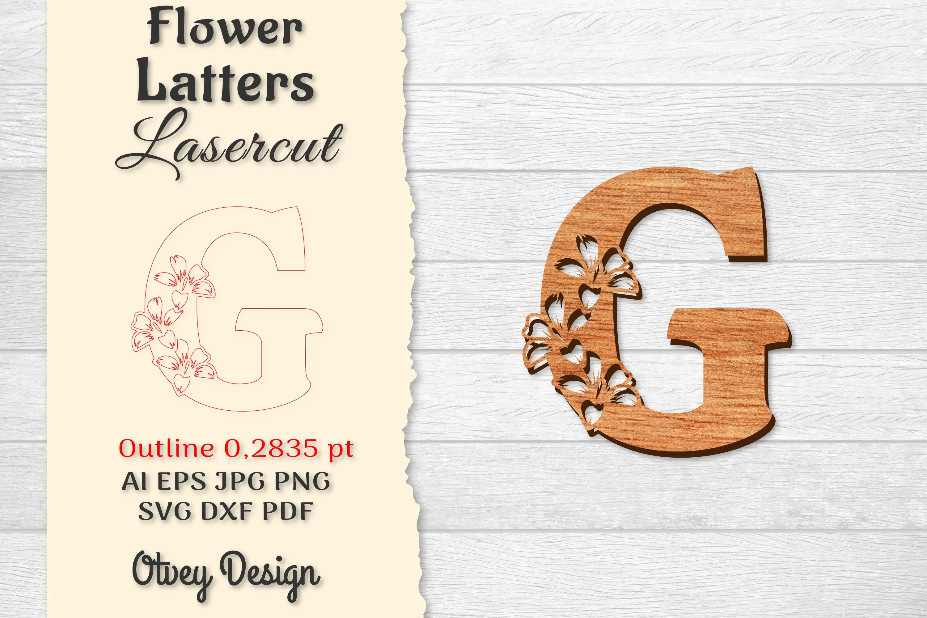Flower Letters Laser Cut File SVG Bundle