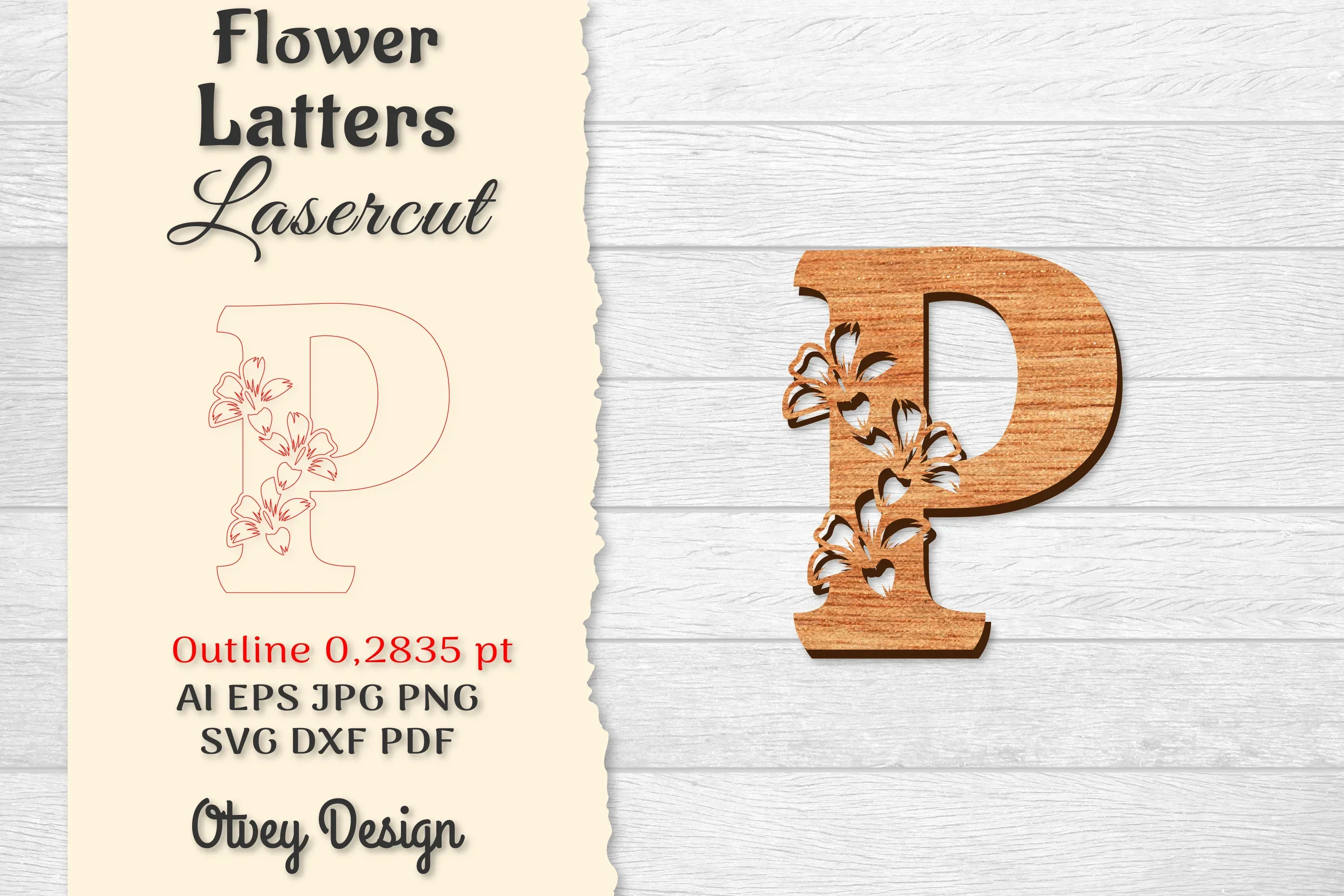 Flower Letters Laser Cut File SVG Bundle