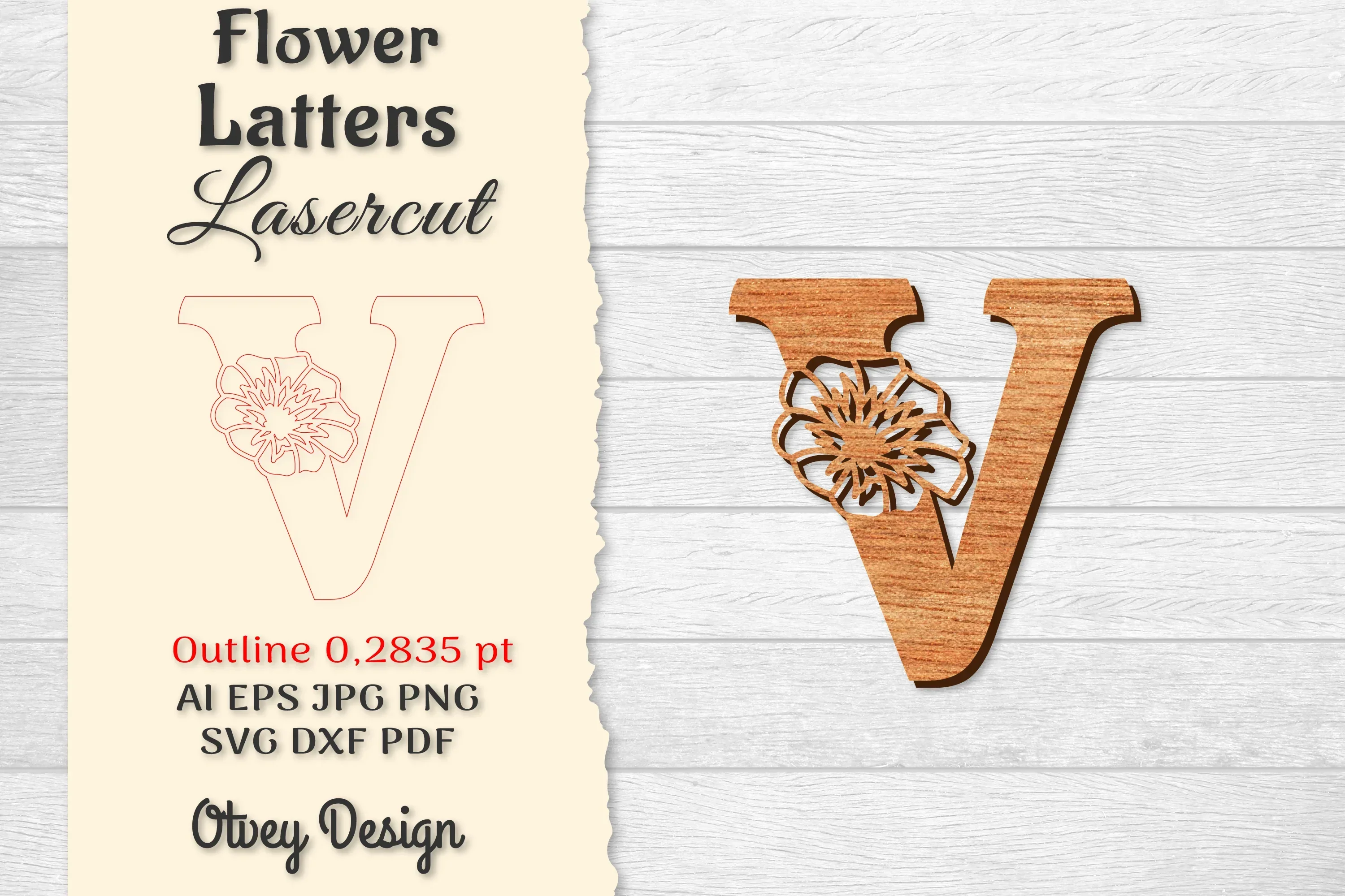 Flower Letters Laser Cut File SVG Bundle