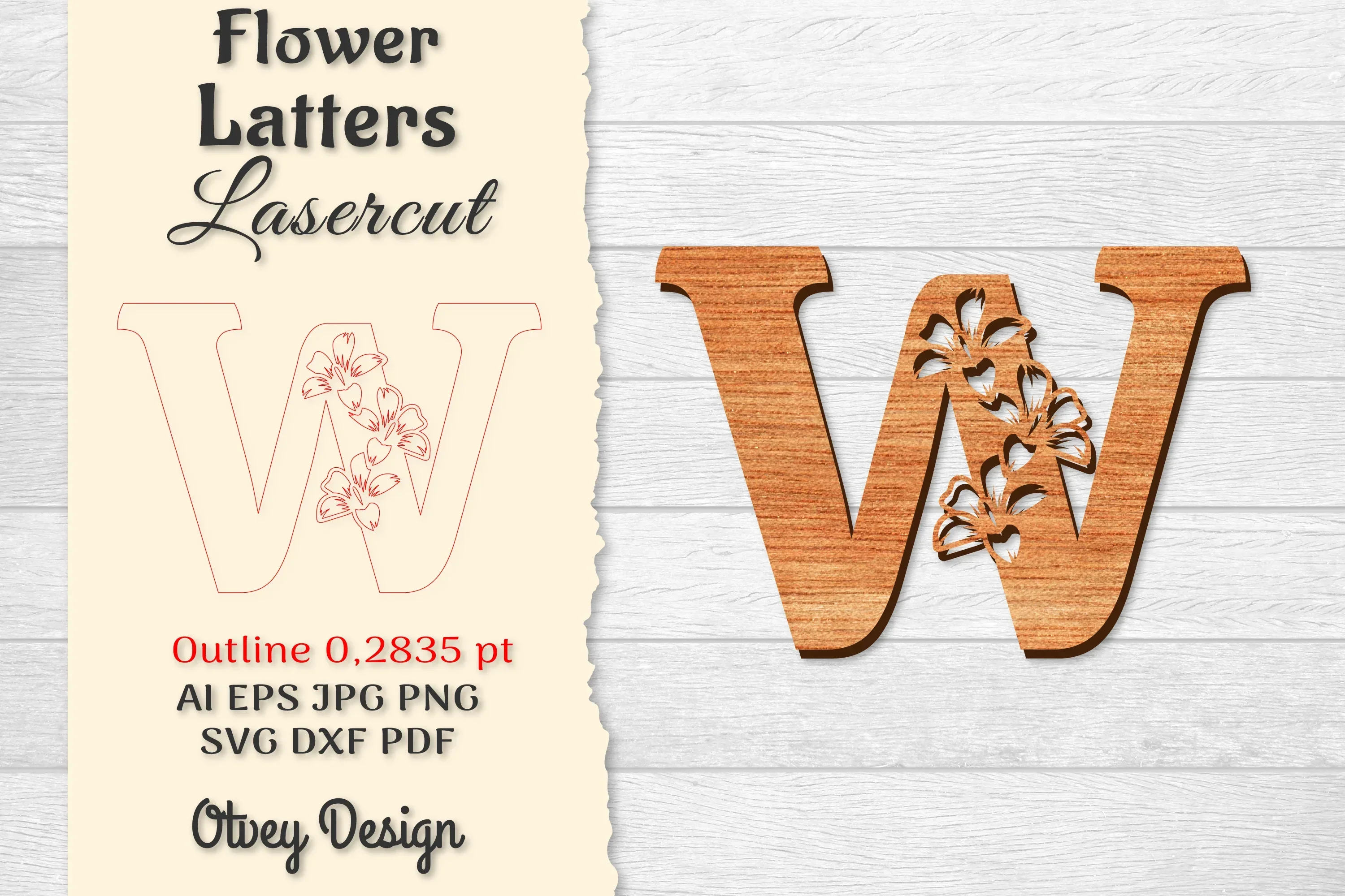 Flower Letters Laser Cut File SVG Bundle