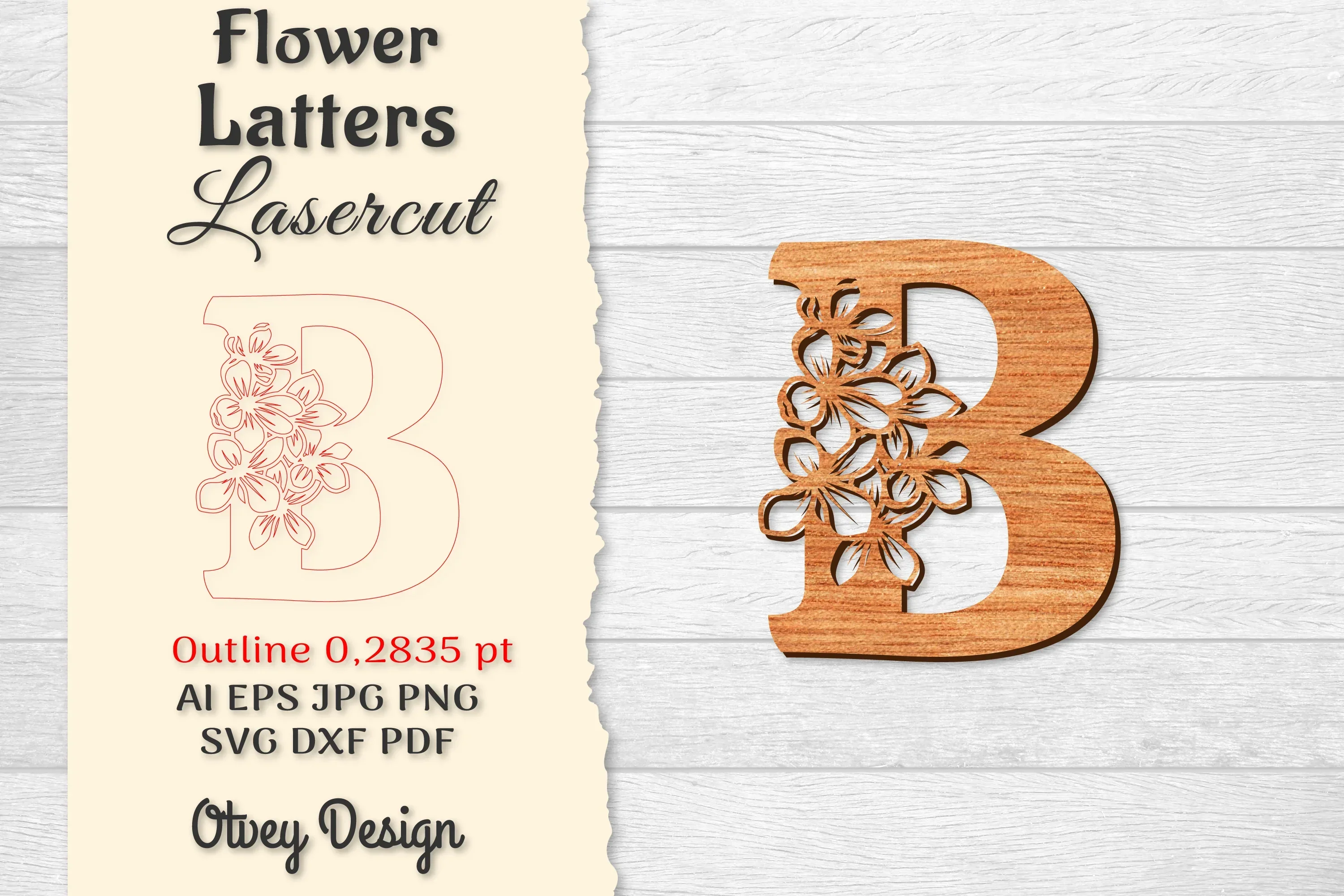 Flower Letters Laser Cut File SVG Bundle