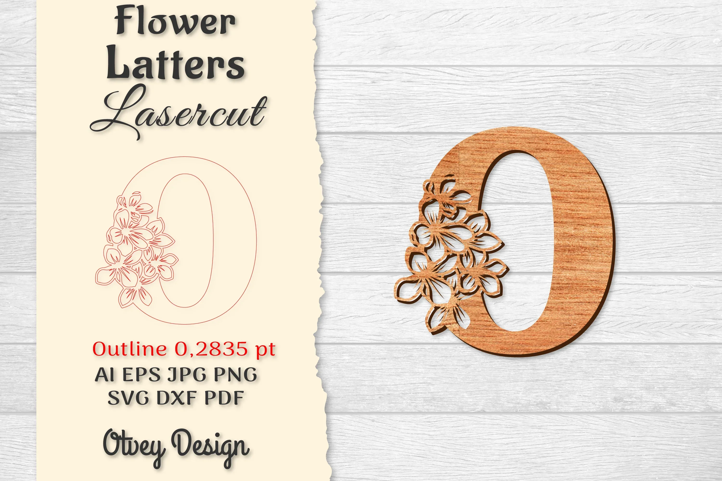 Flower Letters Laser Cut File SVG Bundle
