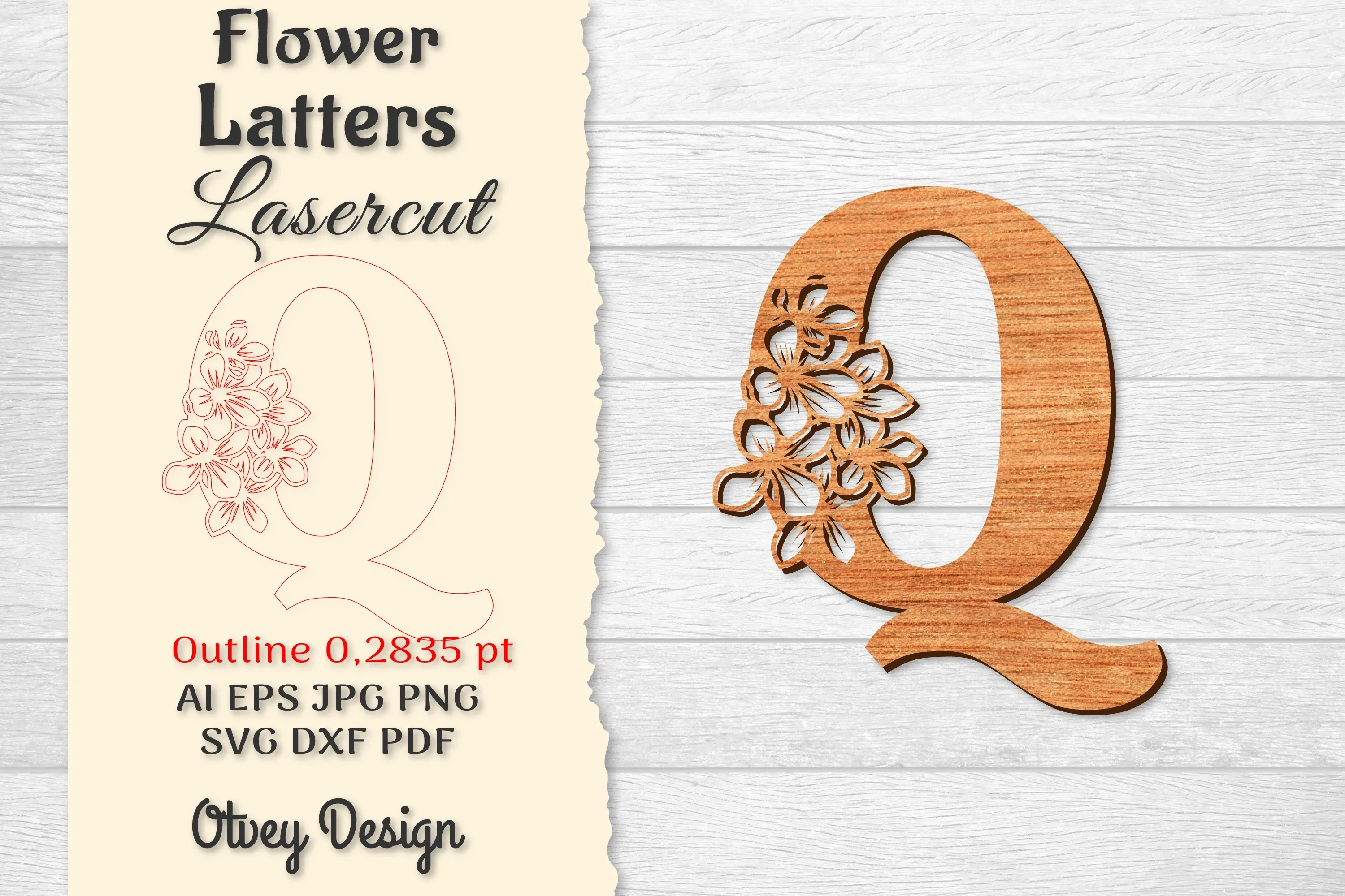Flower Letters Laser Cut File SVG Bundle