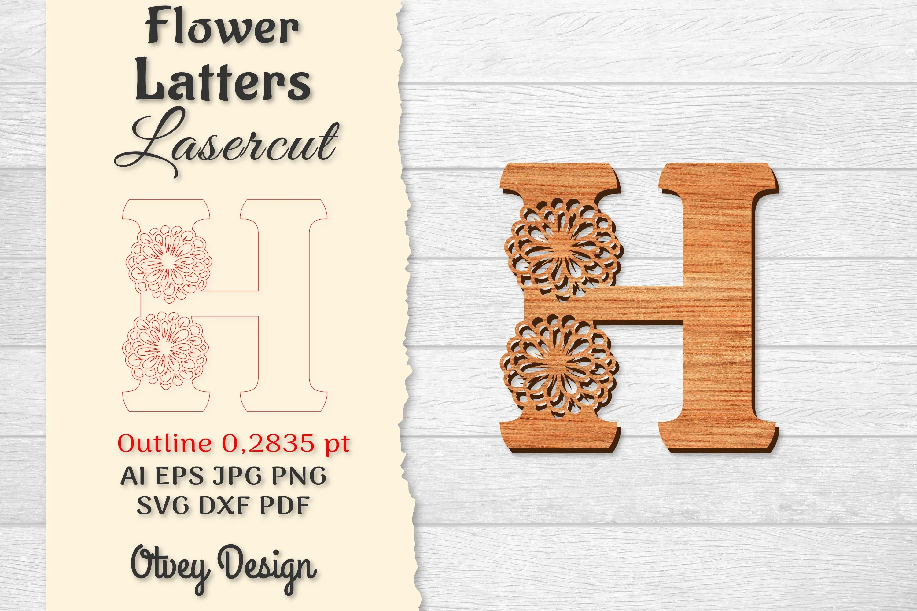 Flower Letters Laser Cut File SVG Bundle