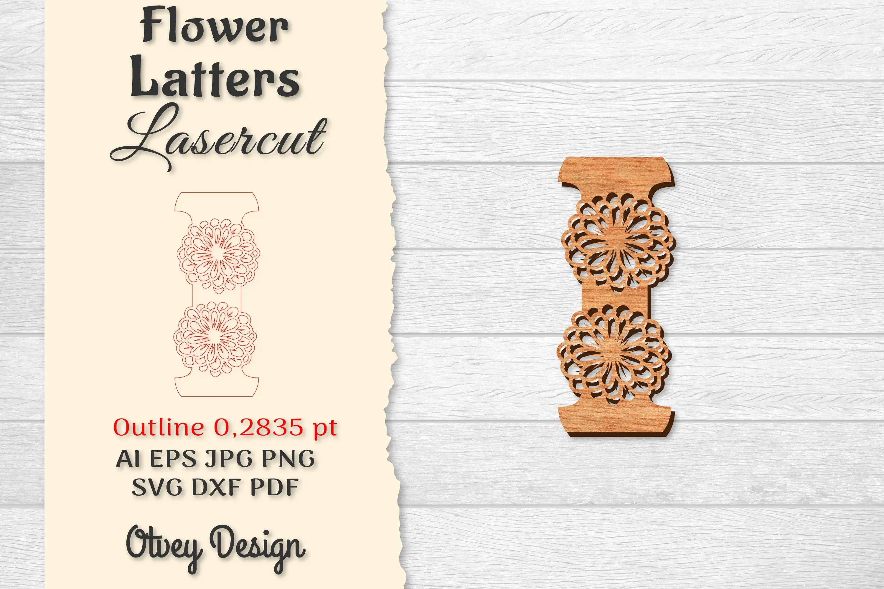 Flower Letters Laser Cut File SVG Bundle