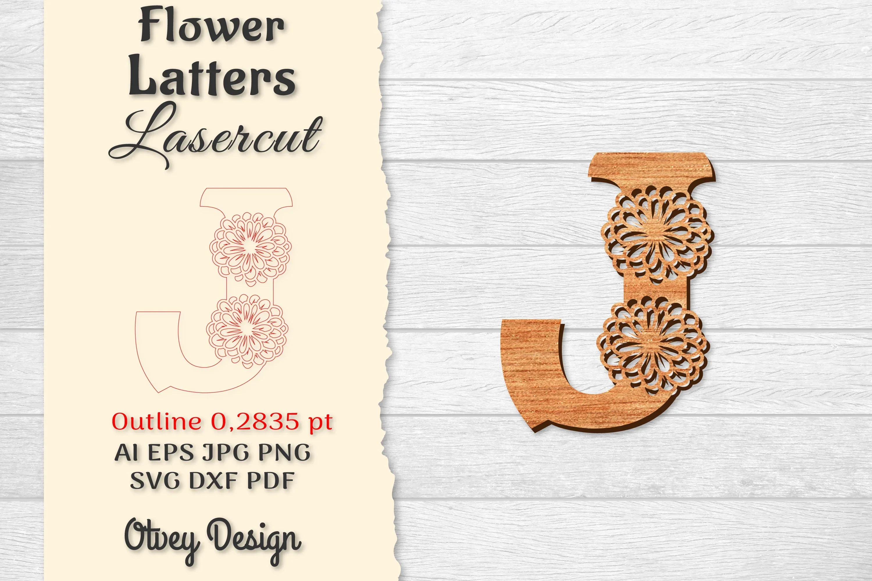 Flower Letters Laser Cut File SVG Bundle