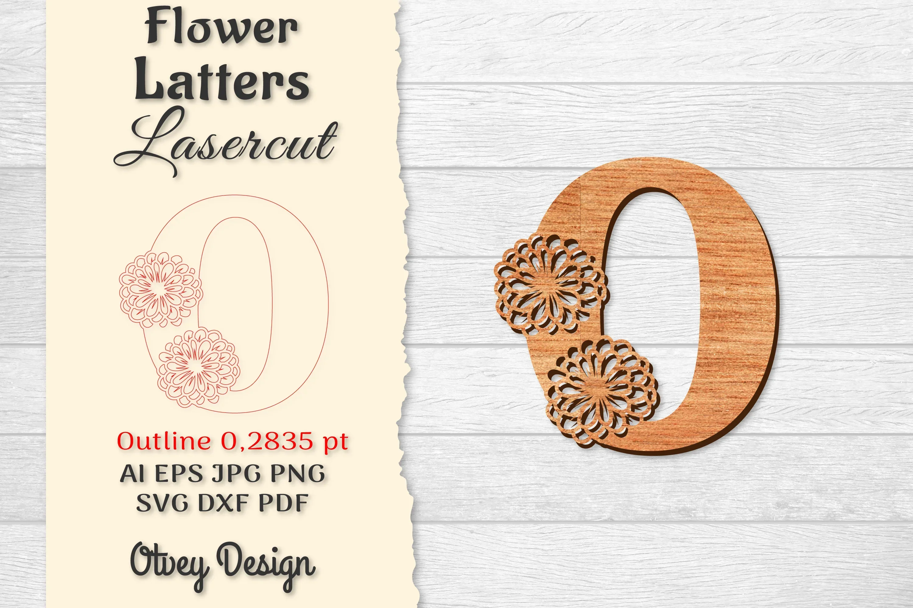 Flower Letters Laser Cut File SVG Bundle