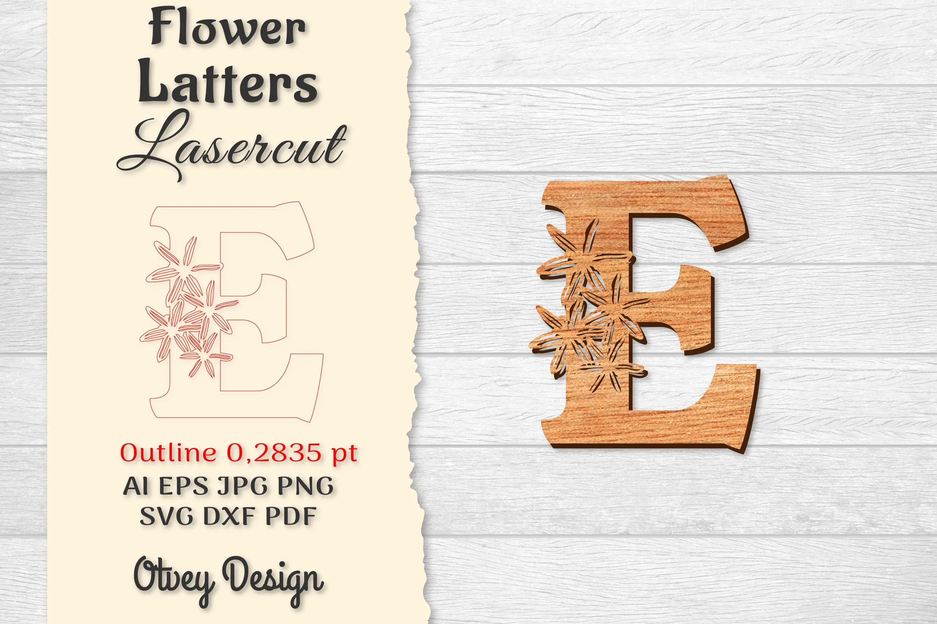 Flower Letters Laser Cut File SVG Bundle