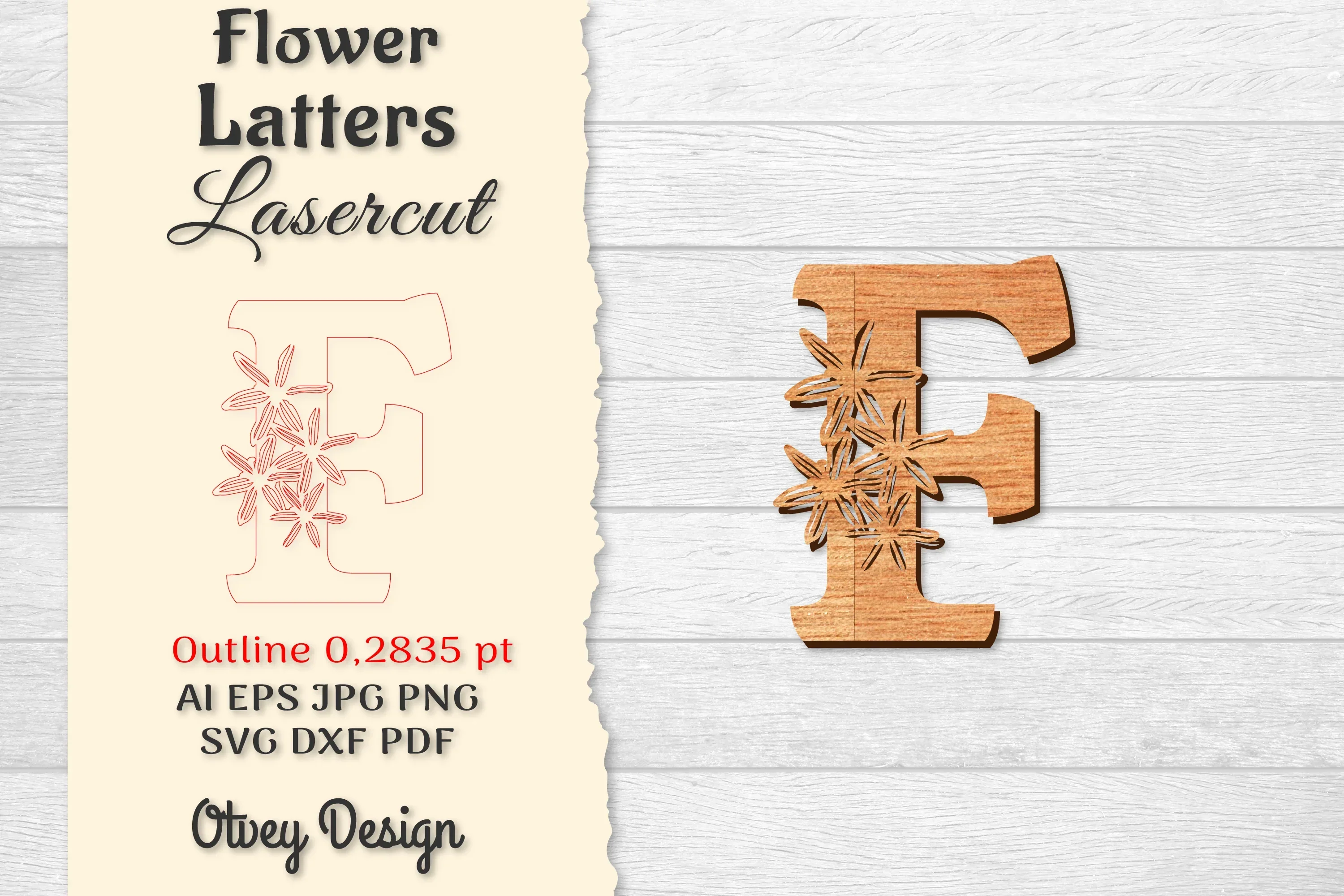 Flower Letters Laser Cut File SVG Bundle