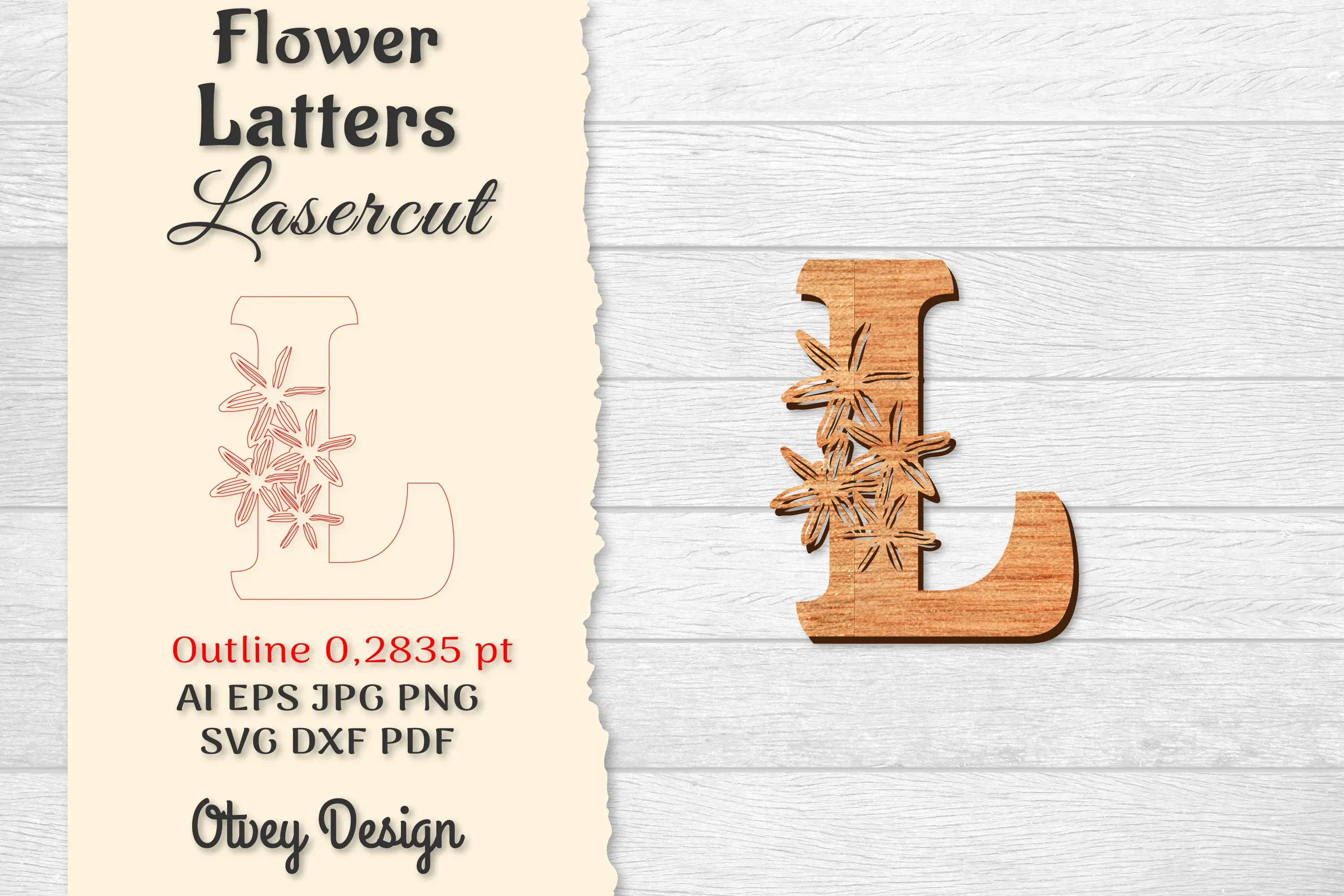 Flower Letters Laser Cut File SVG Bundle
