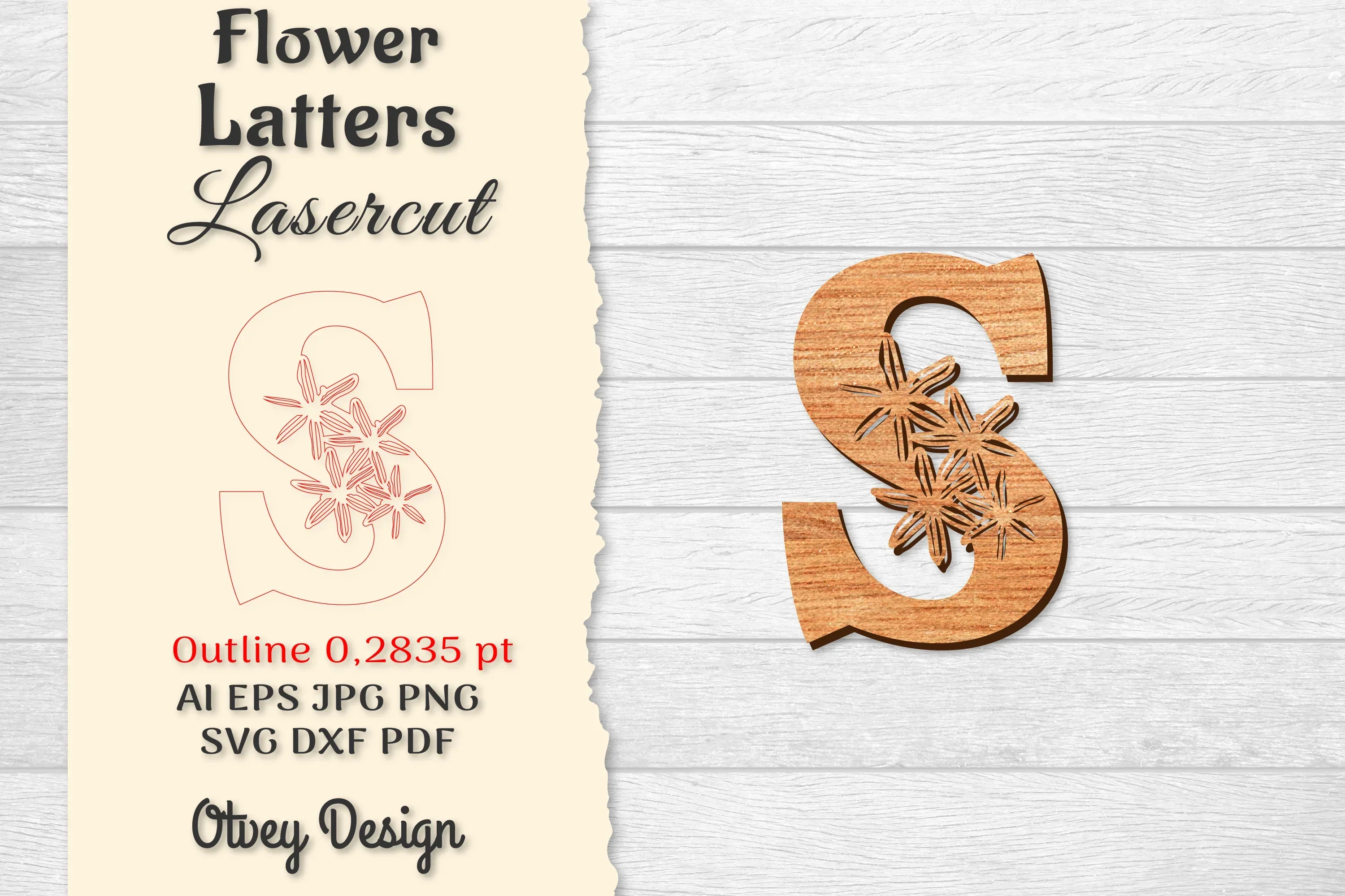 Flower Letters Laser Cut File SVG Bundle