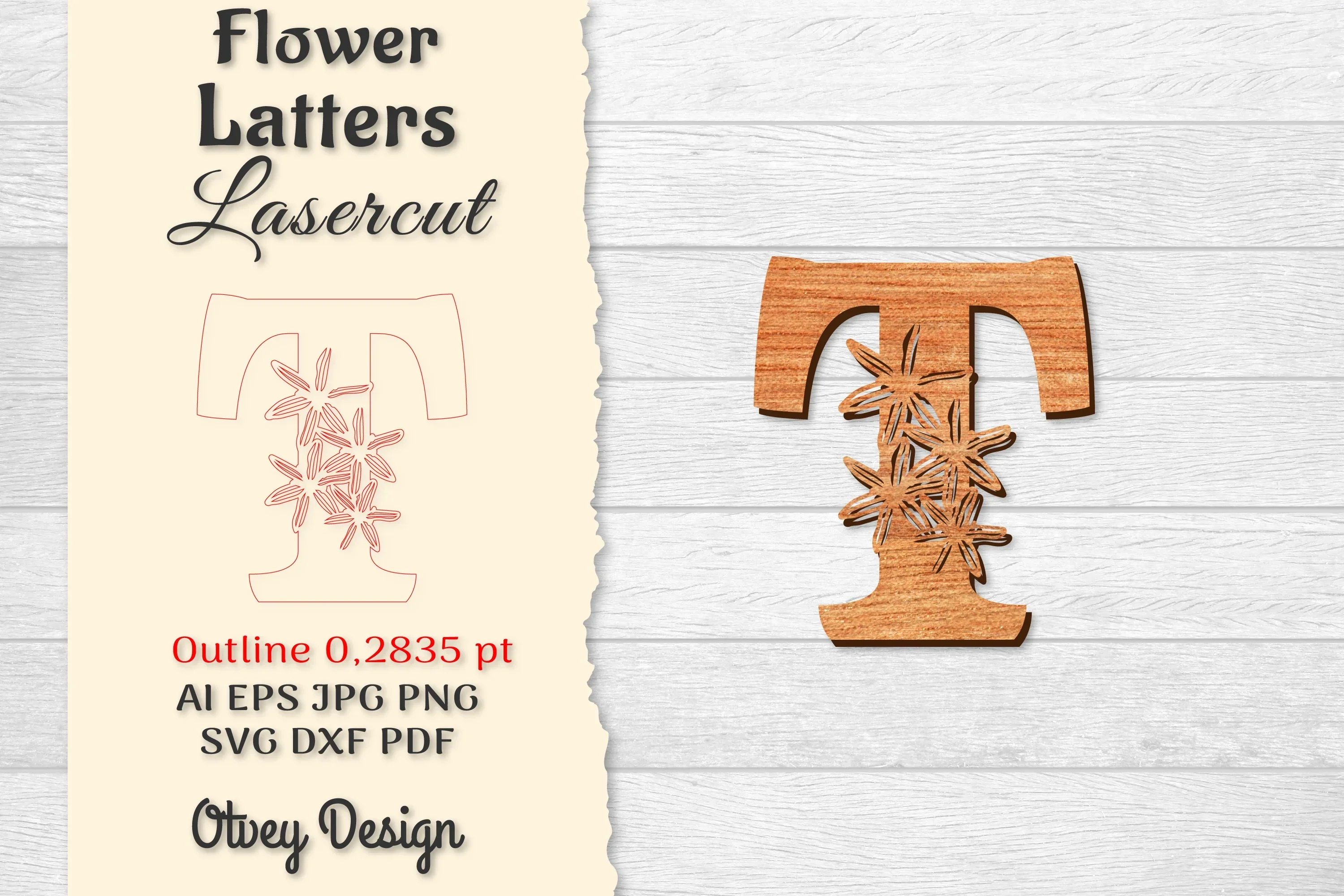 Flower Letters Laser Cut File SVG Bundle