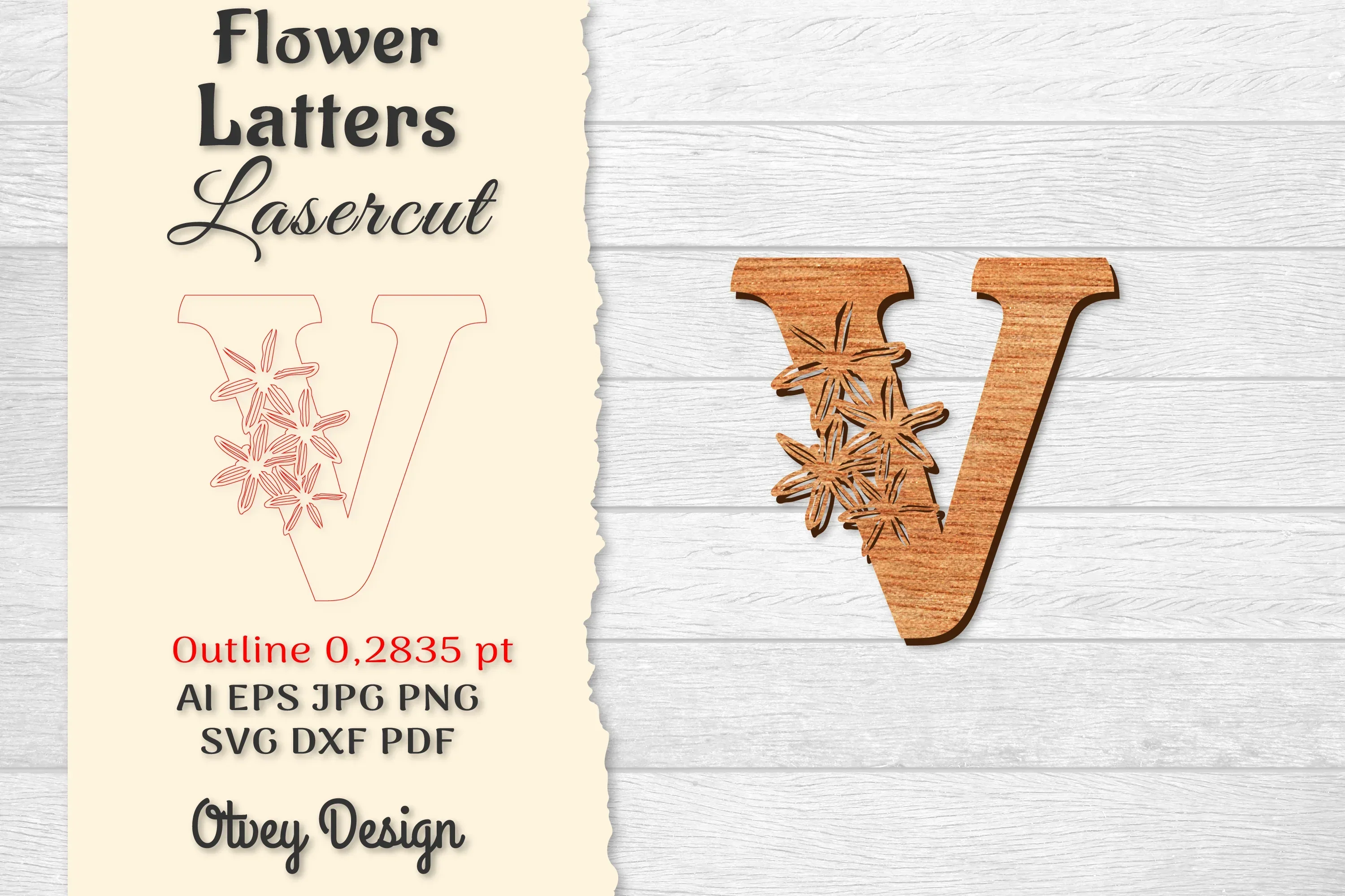 Flower Letters Laser Cut File SVG Bundle
