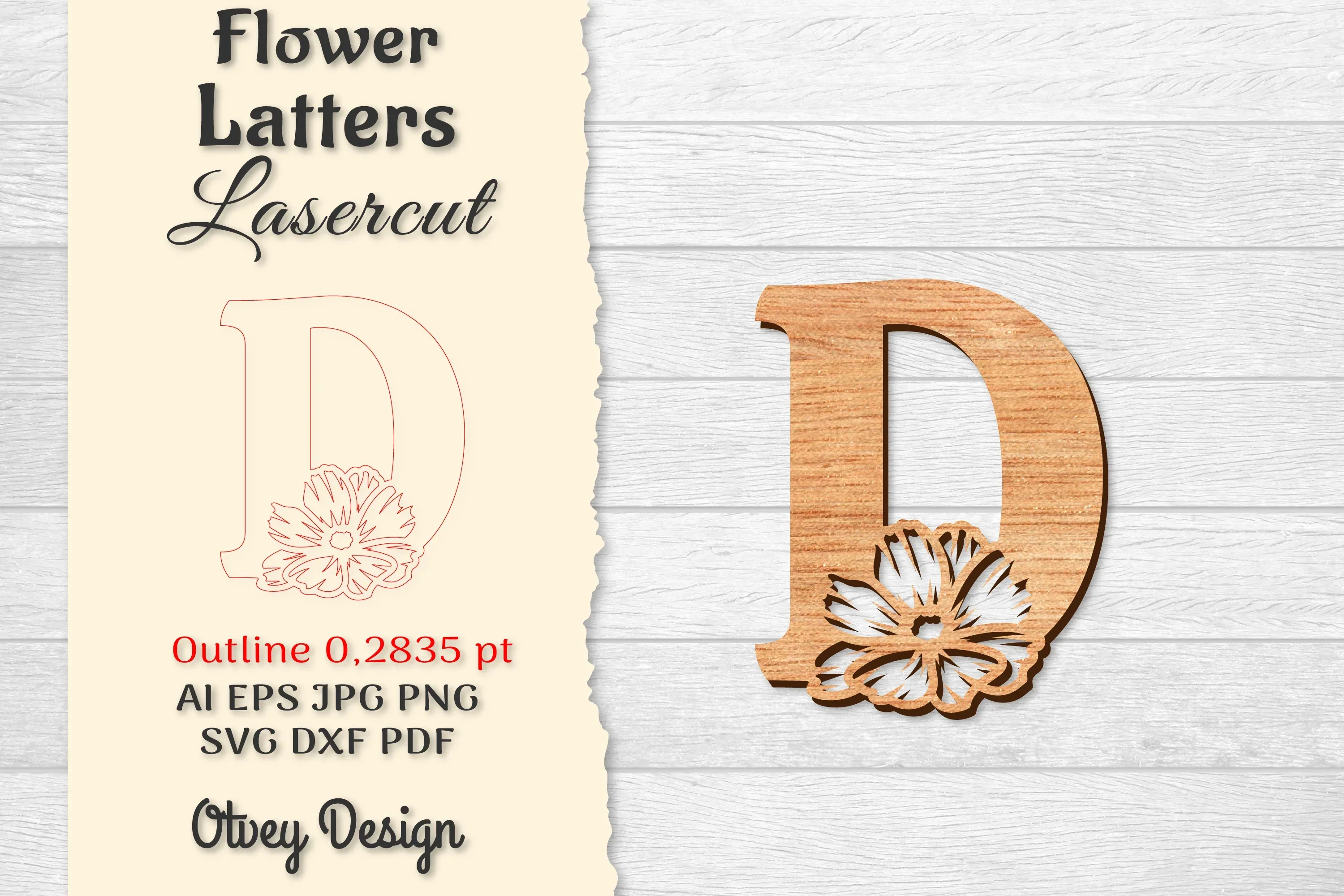 Flower Letters Laser Cut File SVG Bundle