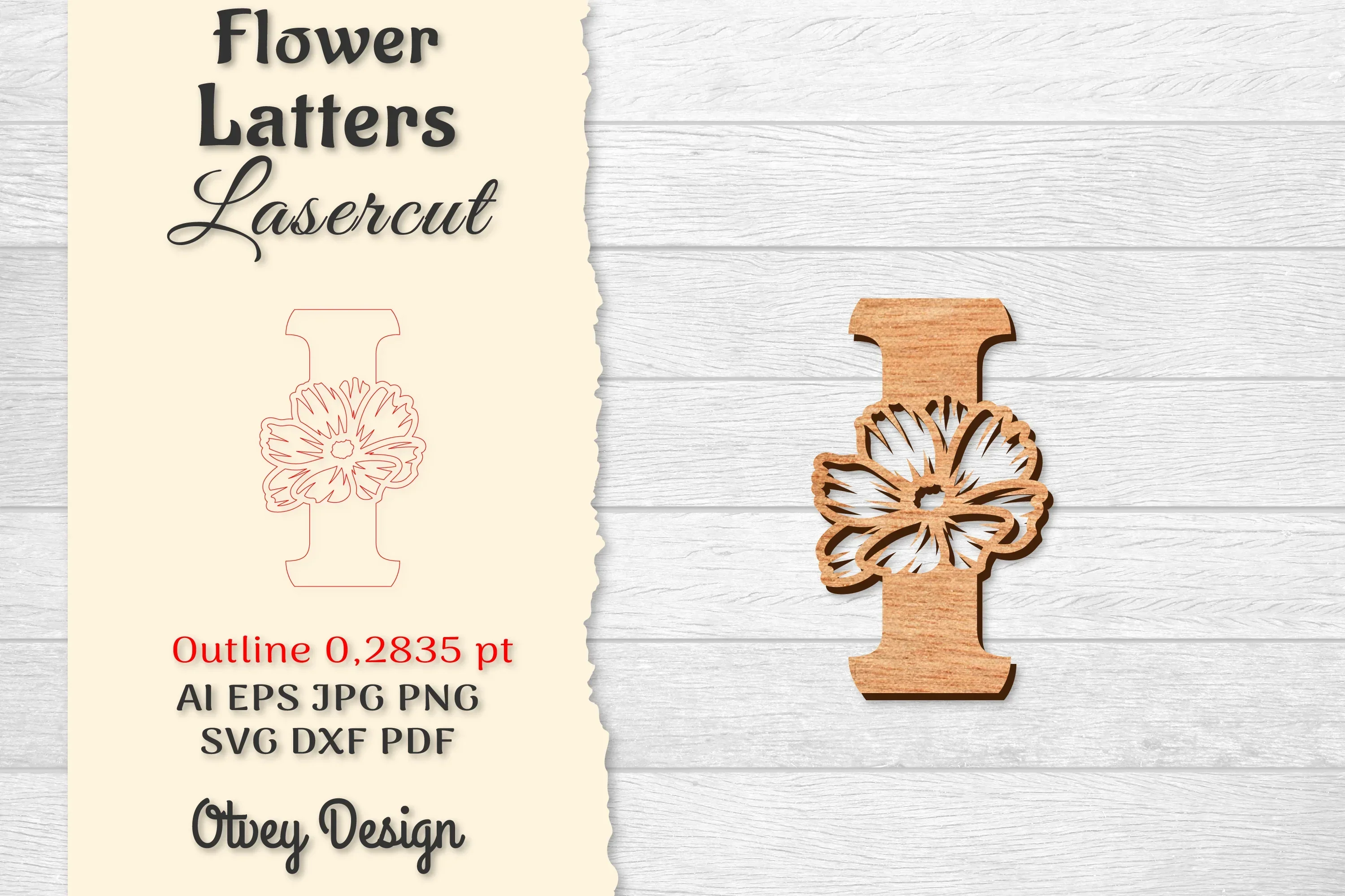 Flower Letters Laser Cut File SVG Bundle
