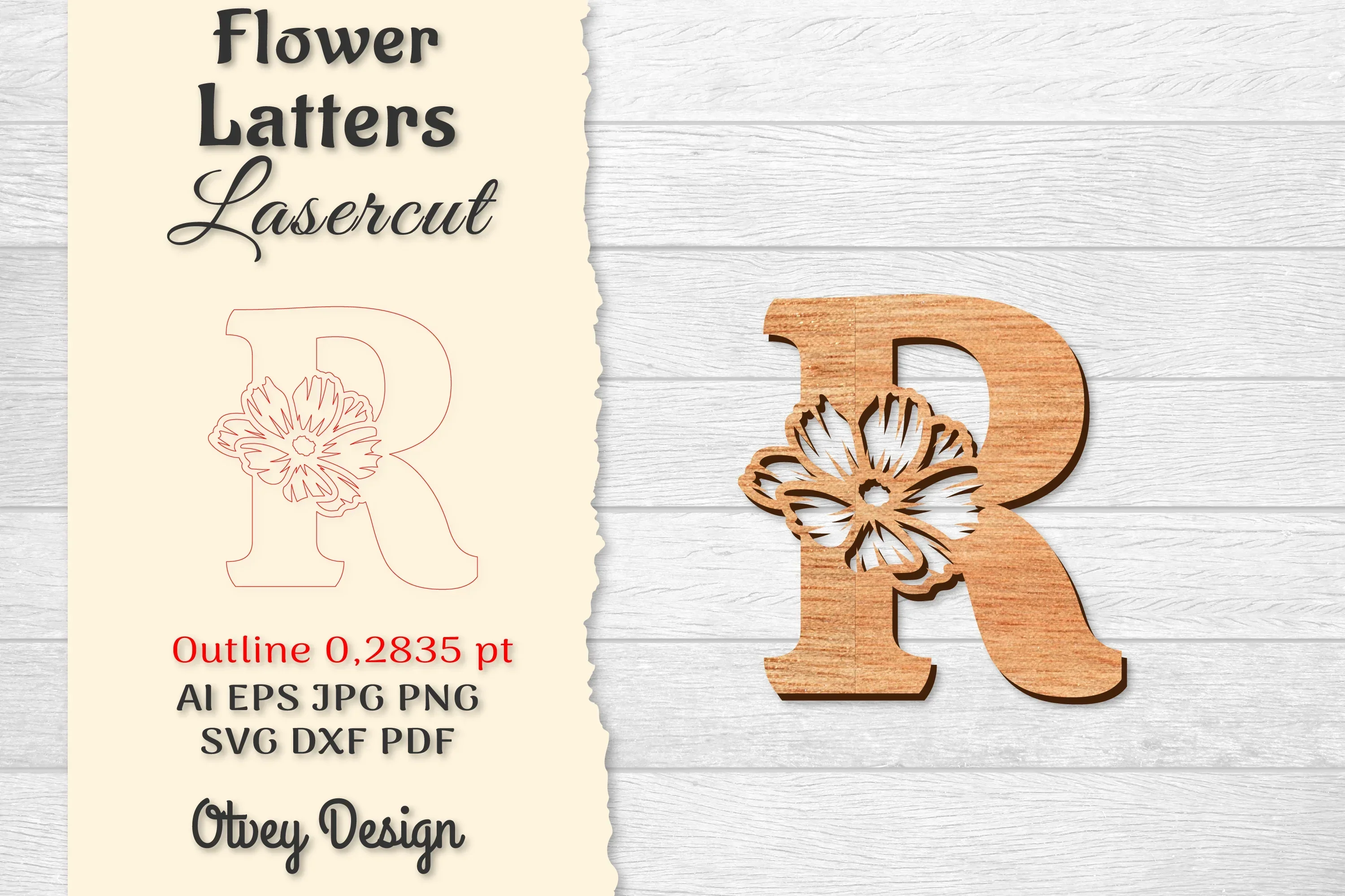 Flower Letters Laser Cut File SVG Bundle