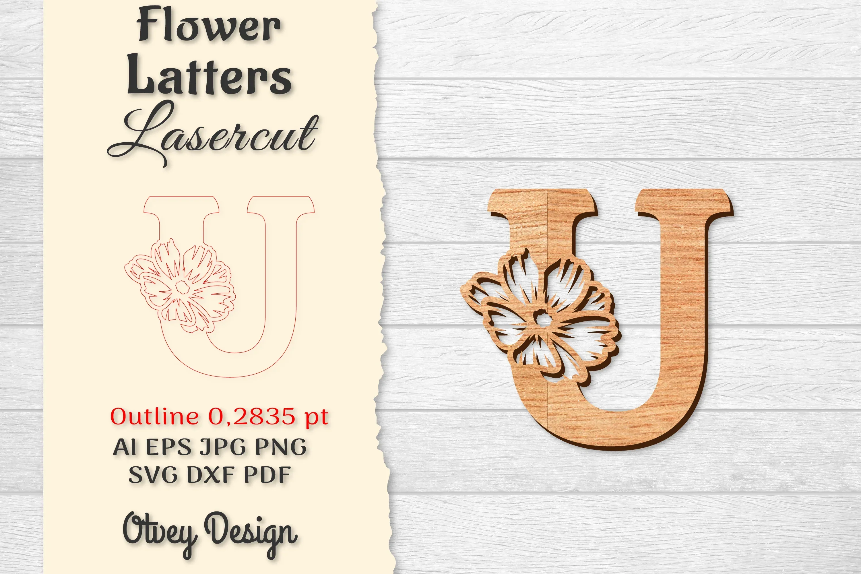 Flower Letters Laser Cut File SVG Bundle