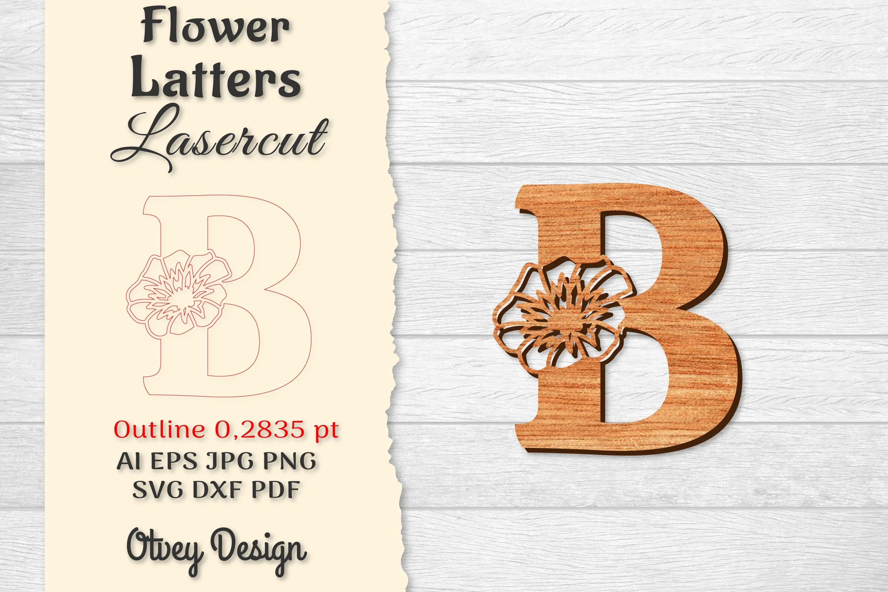 Flower Letters Laser Cut File SVG Bundle