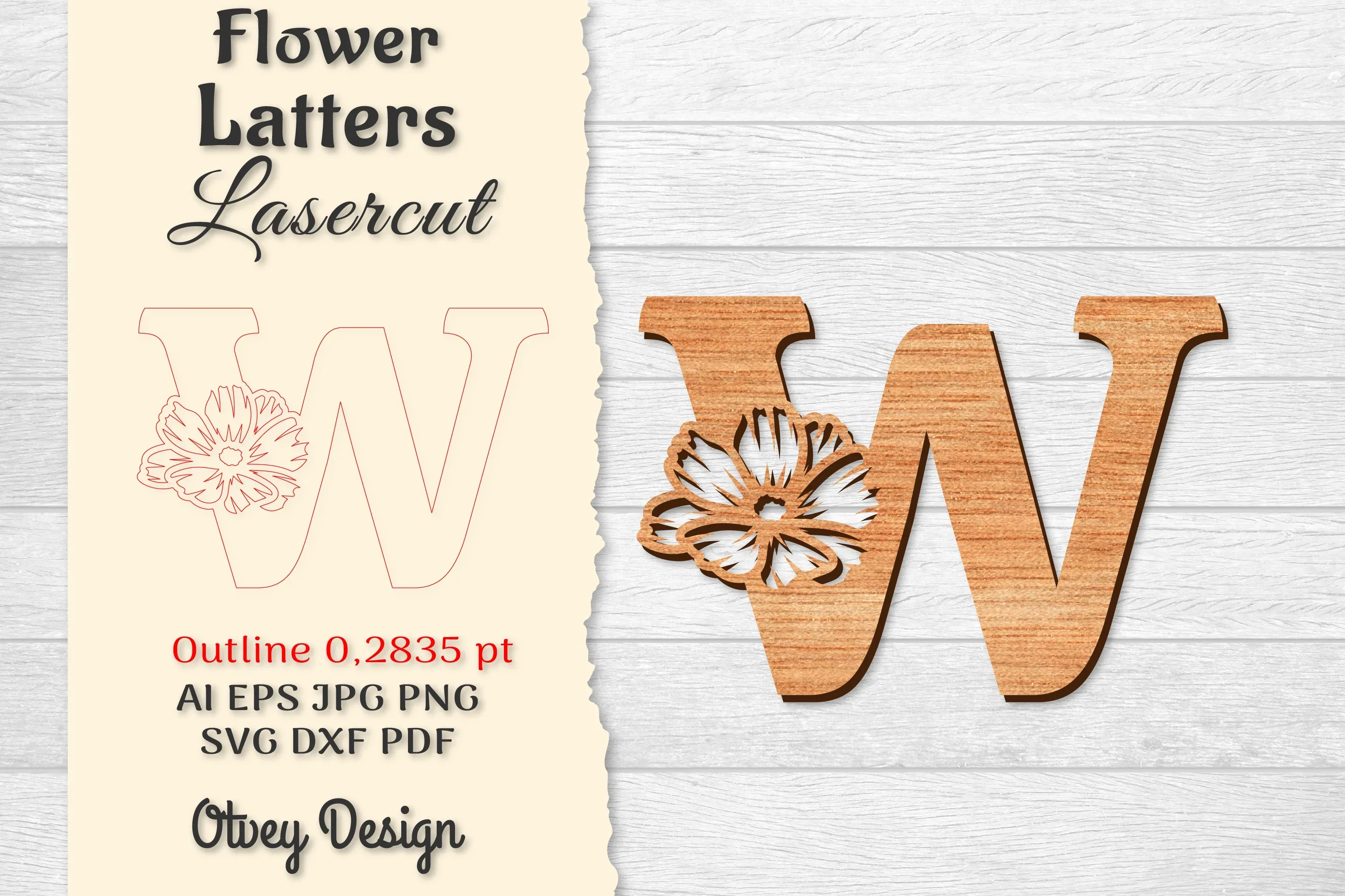 Flower Letters Laser Cut File SVG Bundle