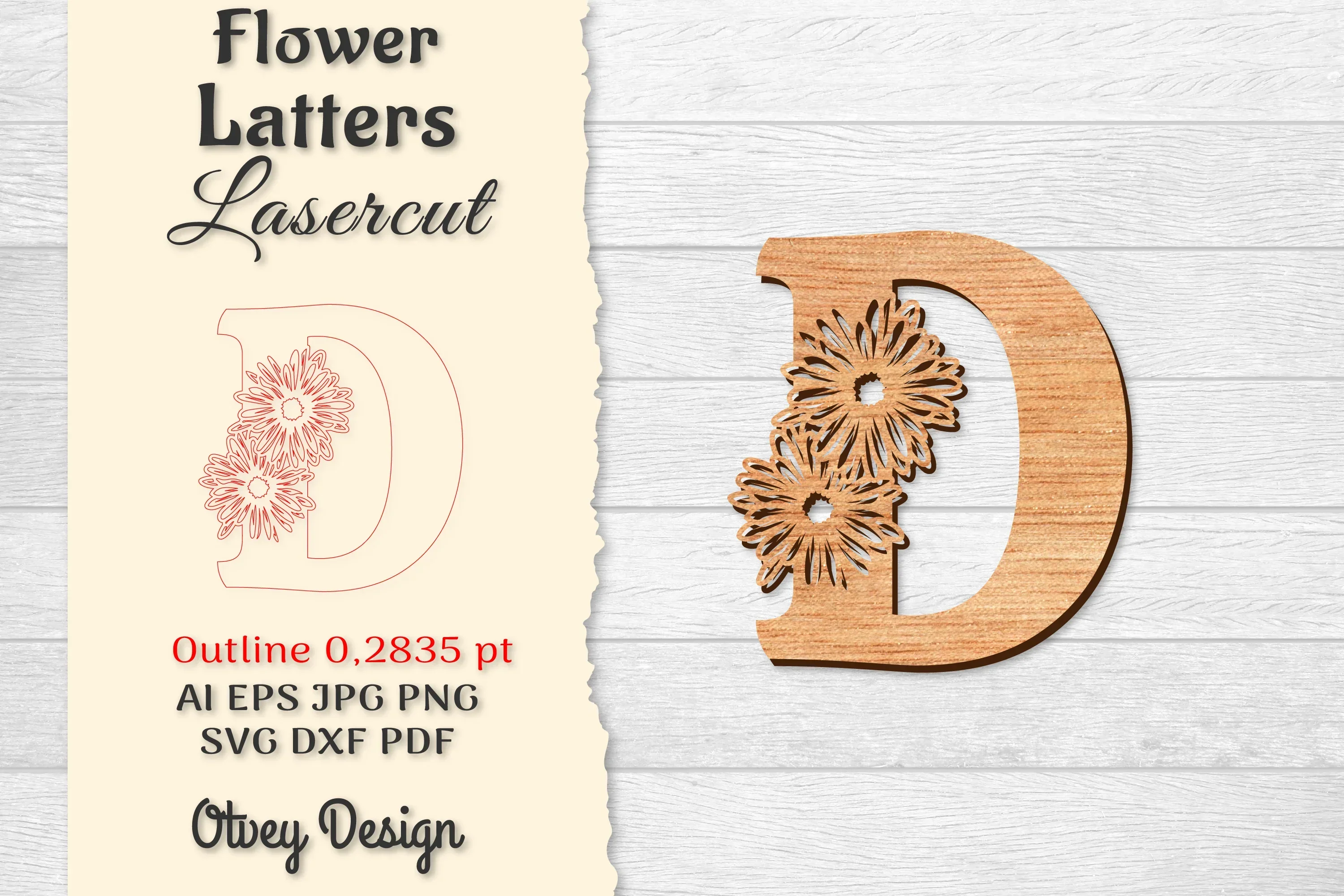 Flower Letters Laser Cut File SVG Bundle