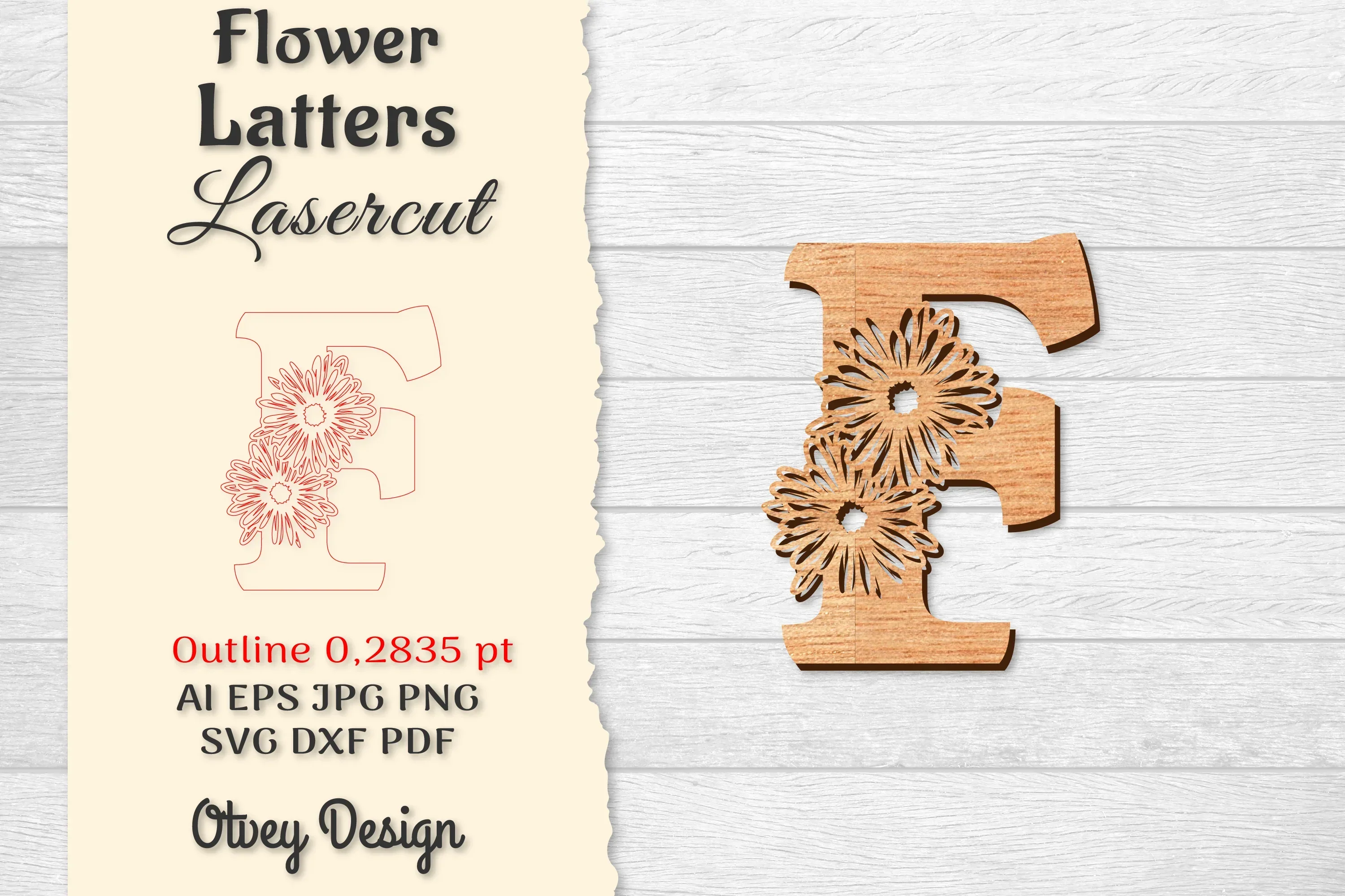 Flower Letters Laser Cut File SVG Bundle