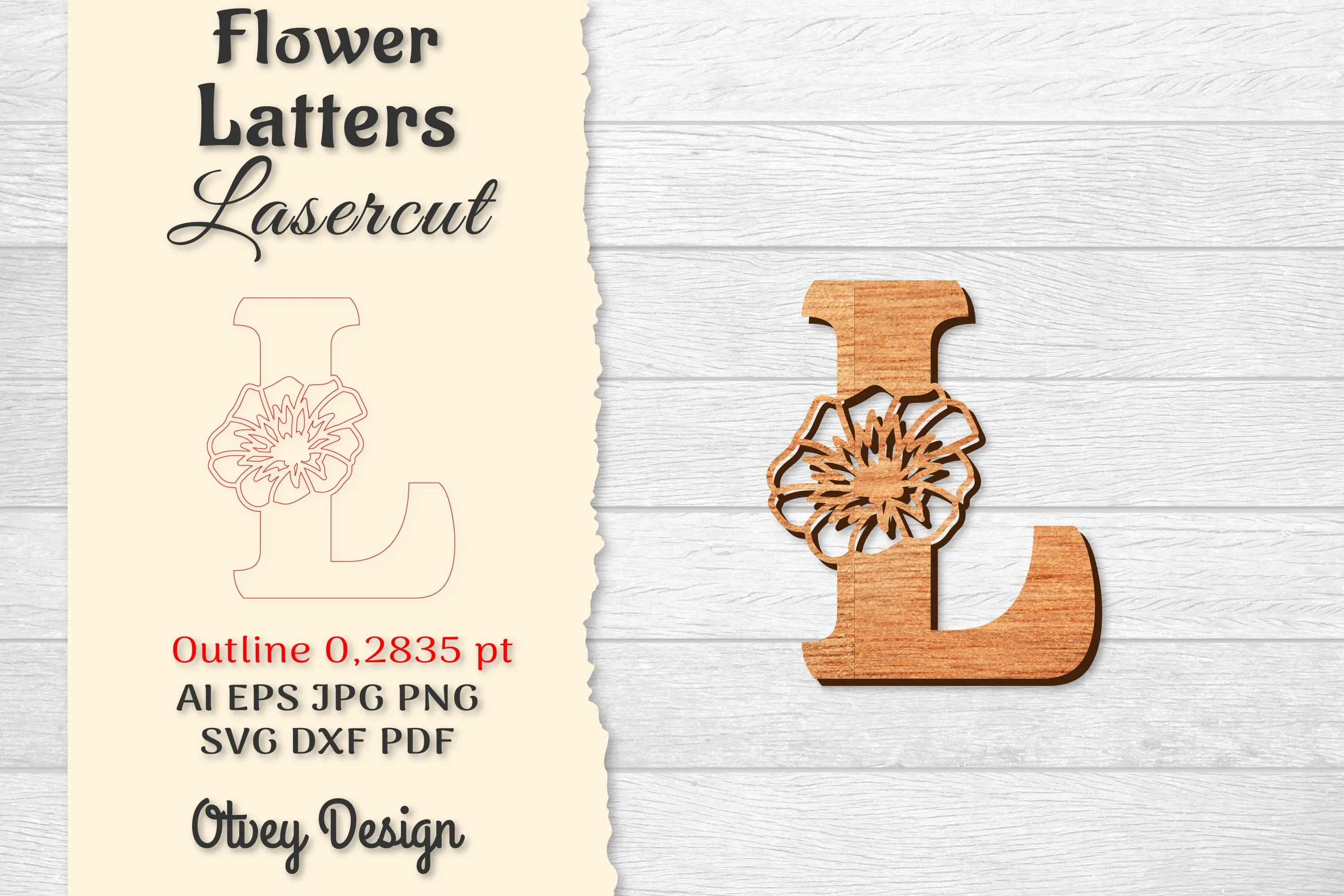 Flower Letters Laser Cut File SVG Bundle