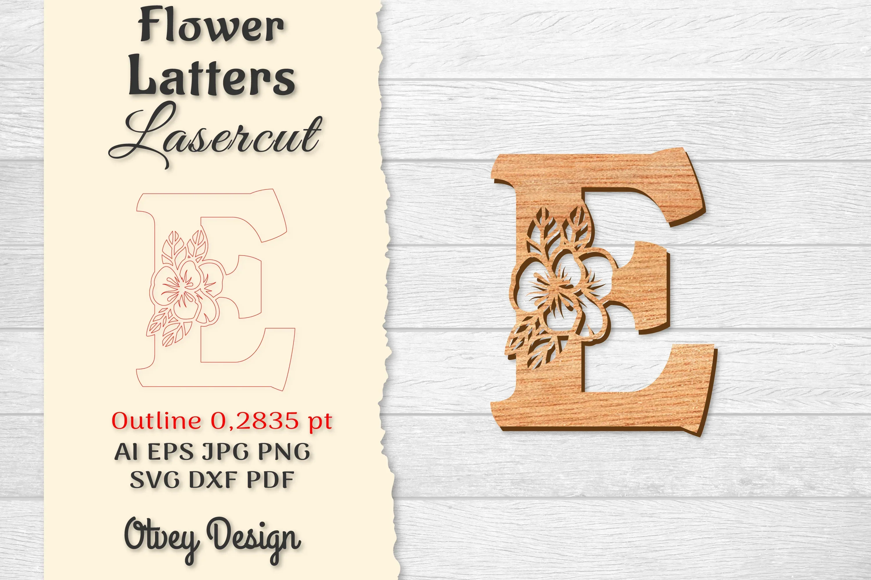 Flower Letters Laser Cut File SVG Bundle