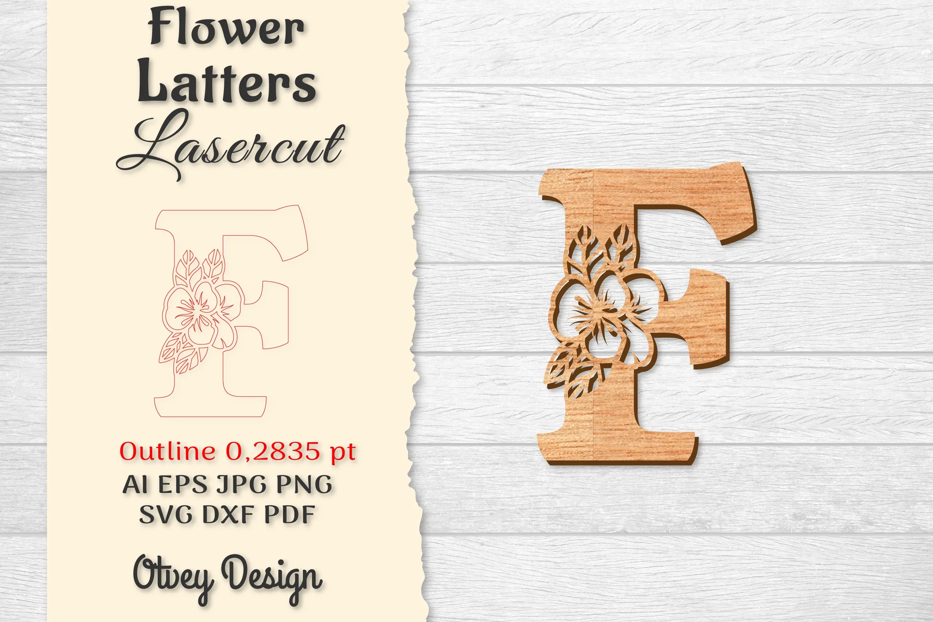 Flower Letters Laser Cut File SVG Bundle
