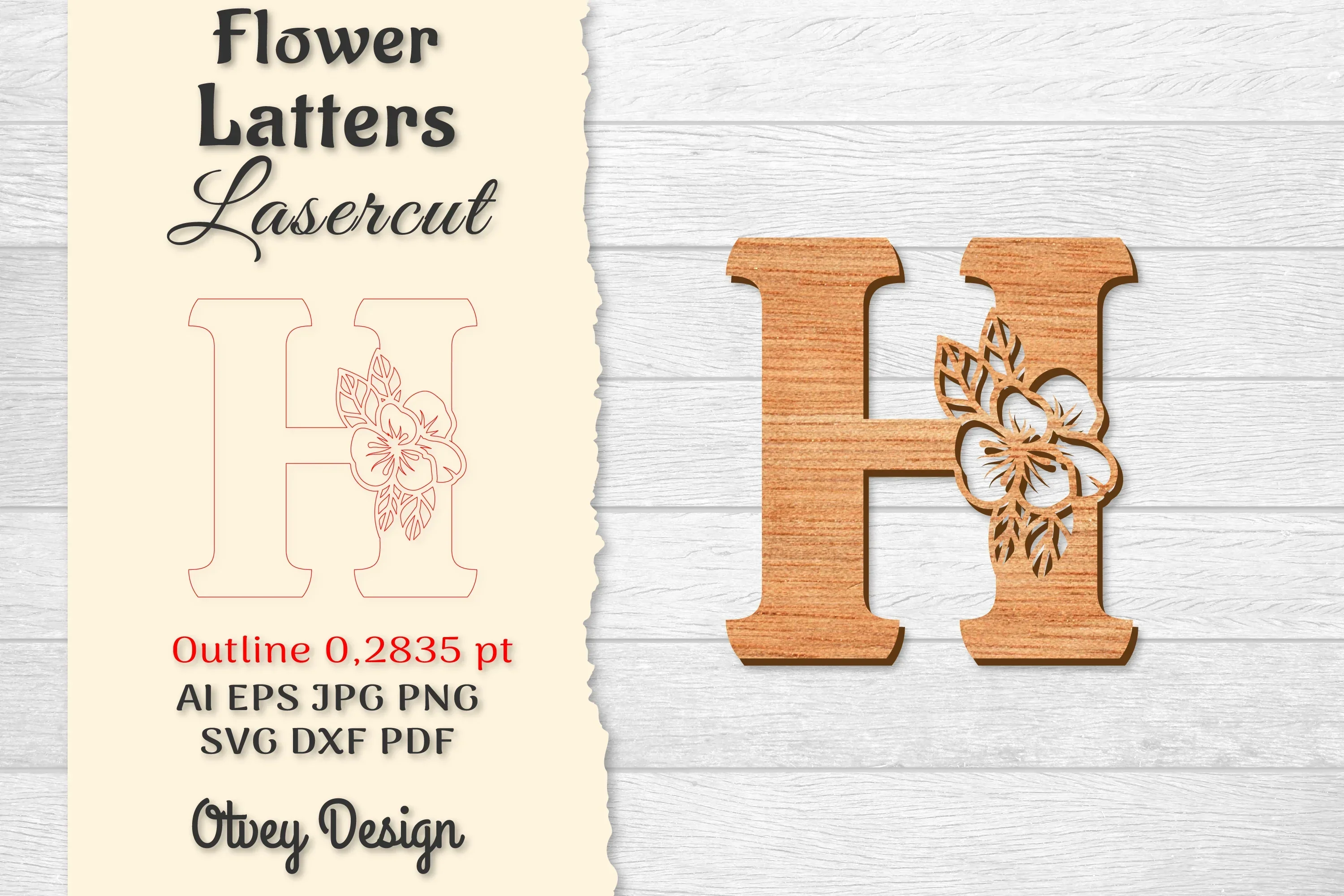 Flower Letters Laser Cut File SVG Bundle