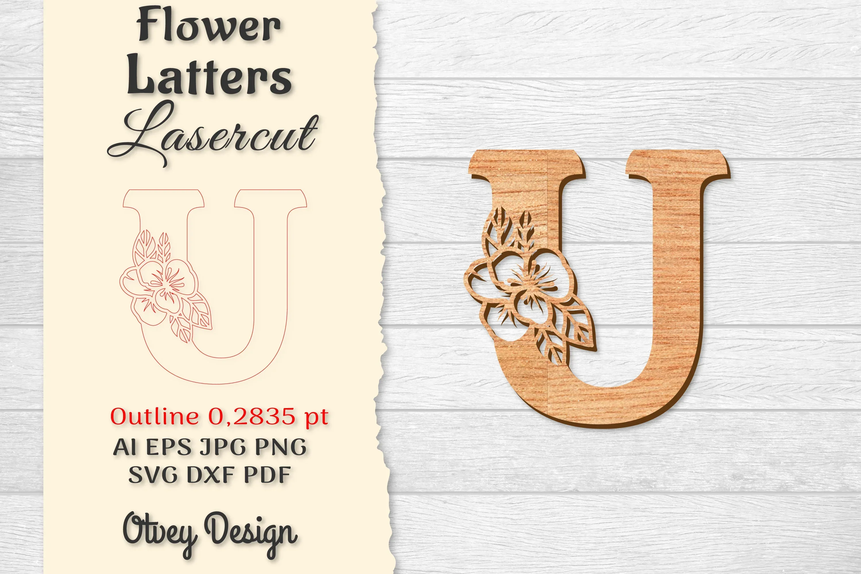 Flower Letters Laser Cut File SVG Bundle
