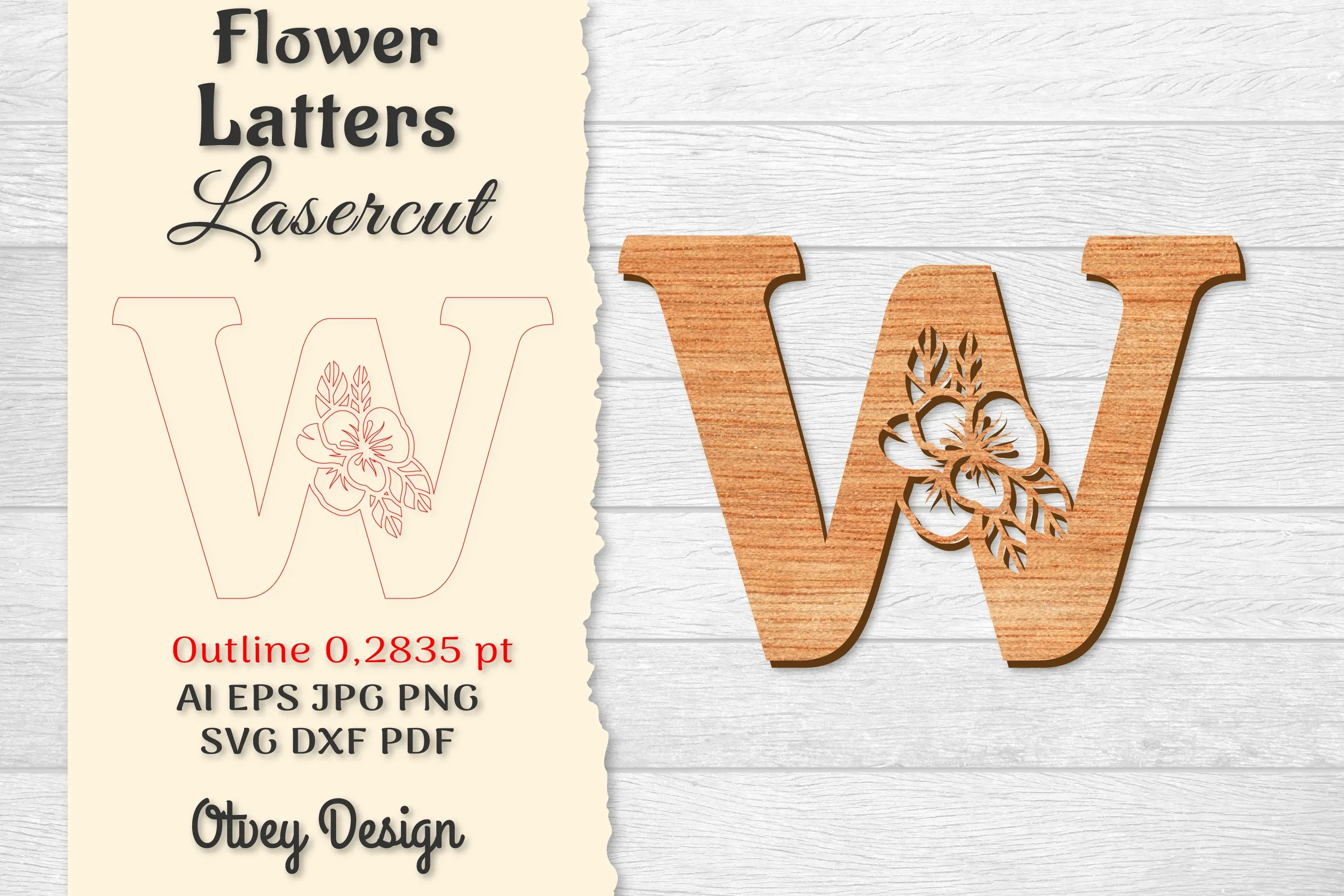 Flower Letters Laser Cut File SVG Bundle