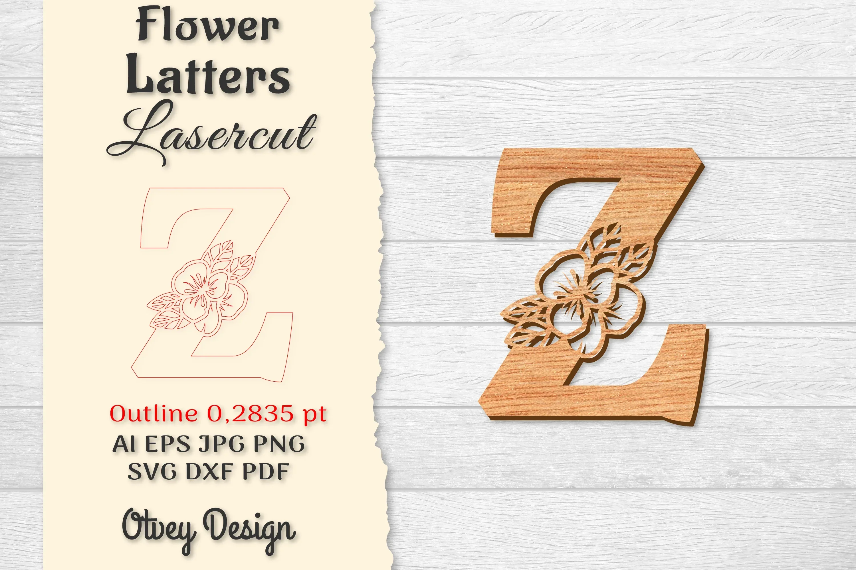 Flower Letters Laser Cut File SVG Bundle
