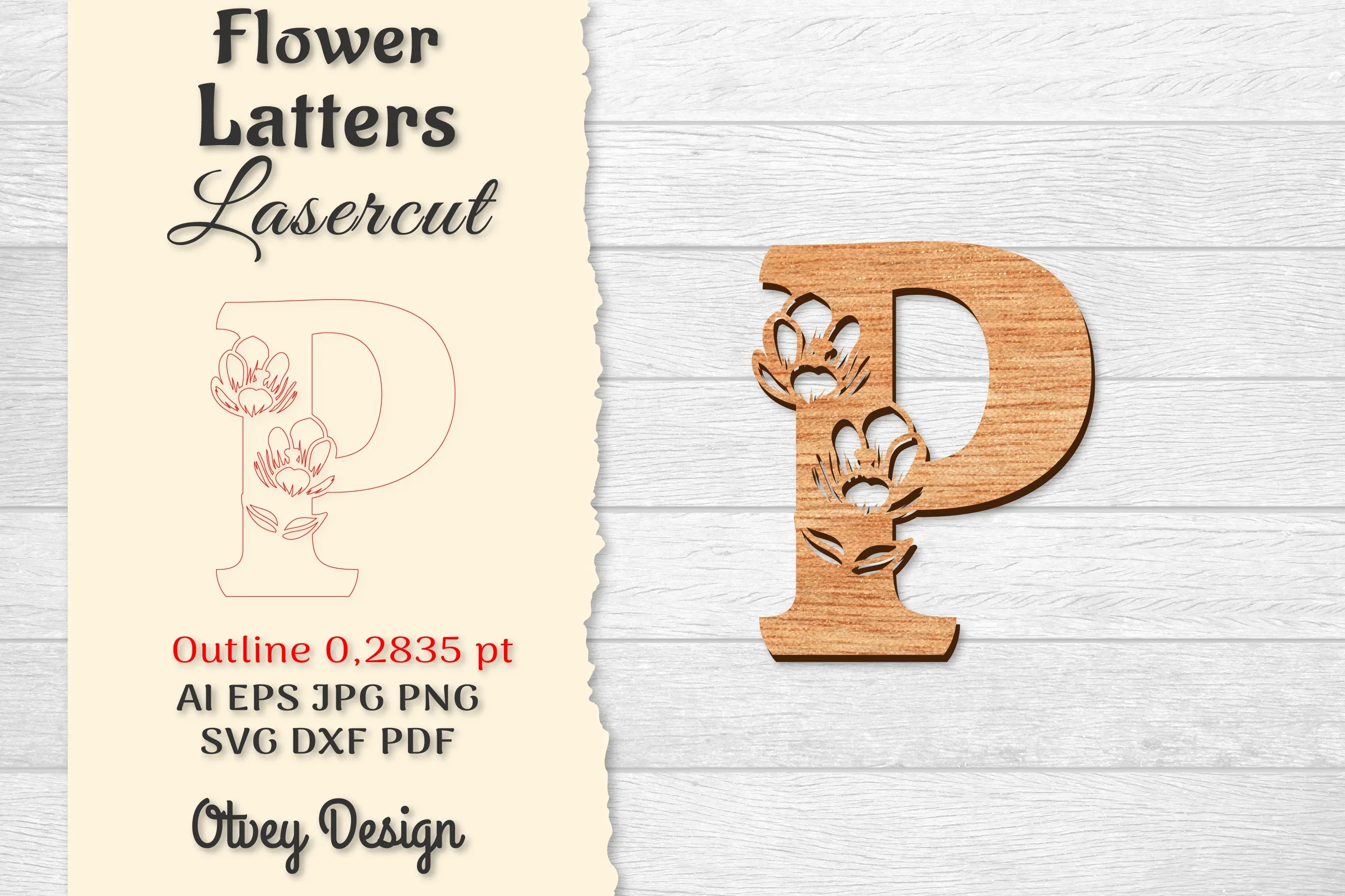 Flower Letters Laser Cut File SVG Bundle