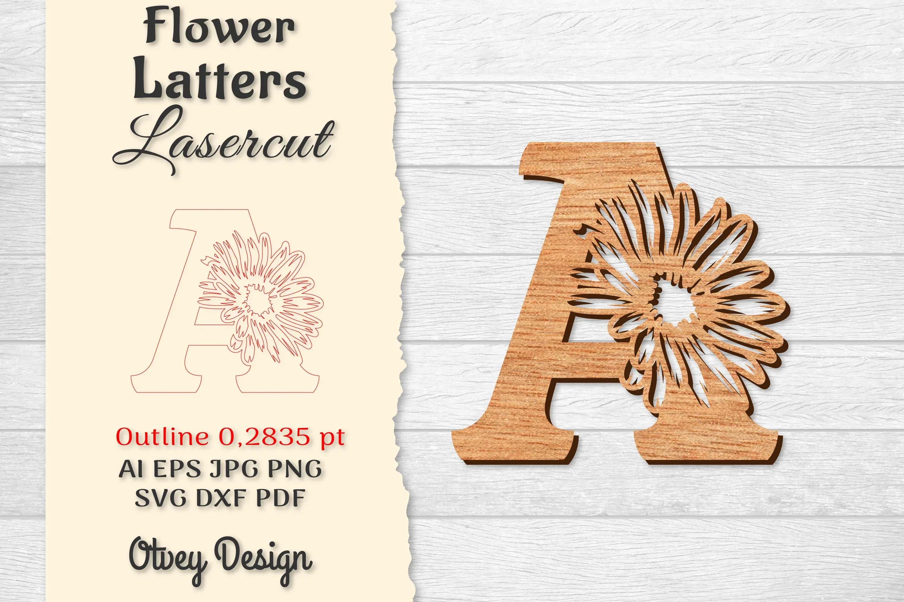 Flower Letters Laser Cut SVG Bundle