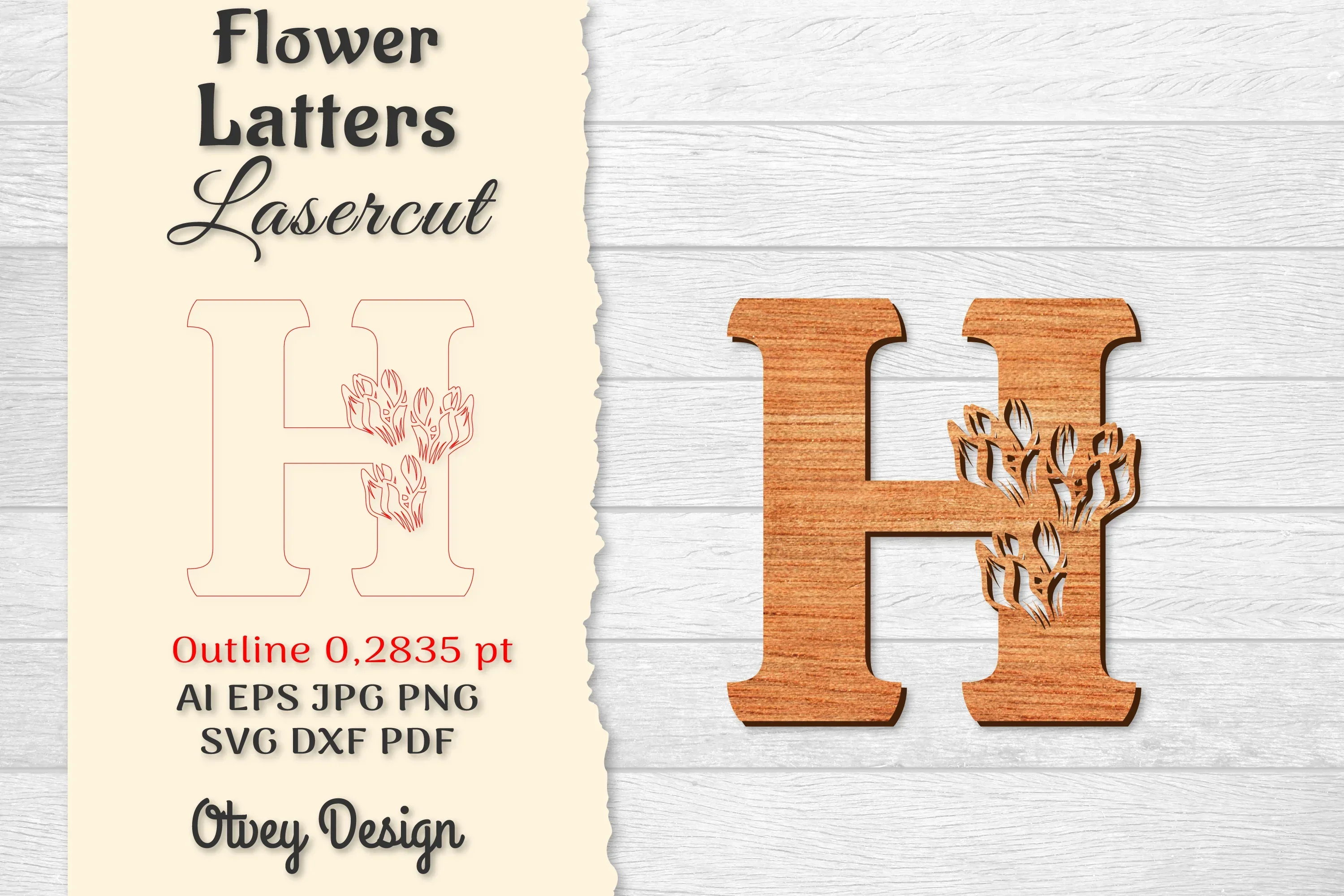 Flower Letters Laser Cut SVG Bundle