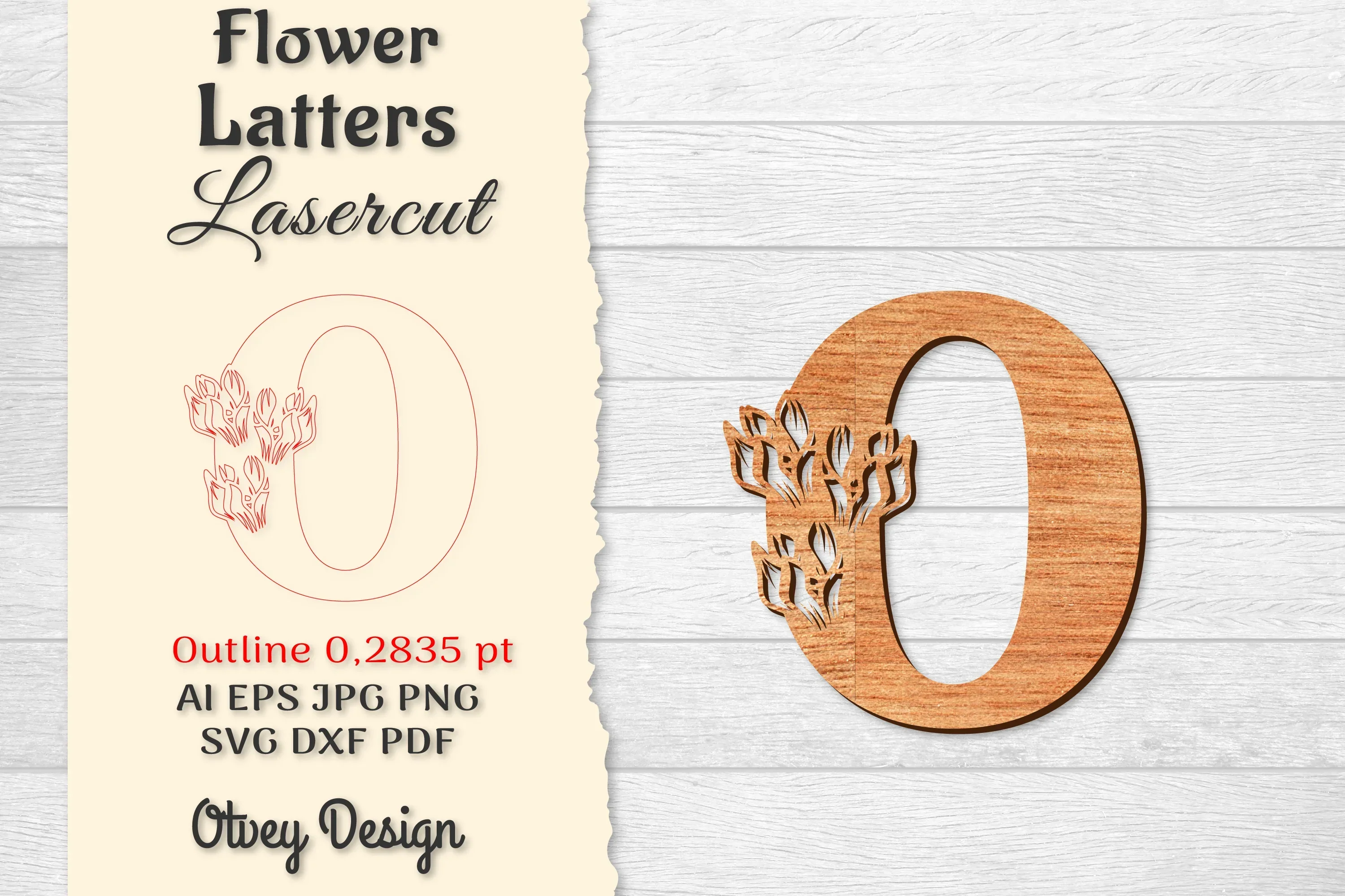 Flower Letters Laser Cut SVG Bundle