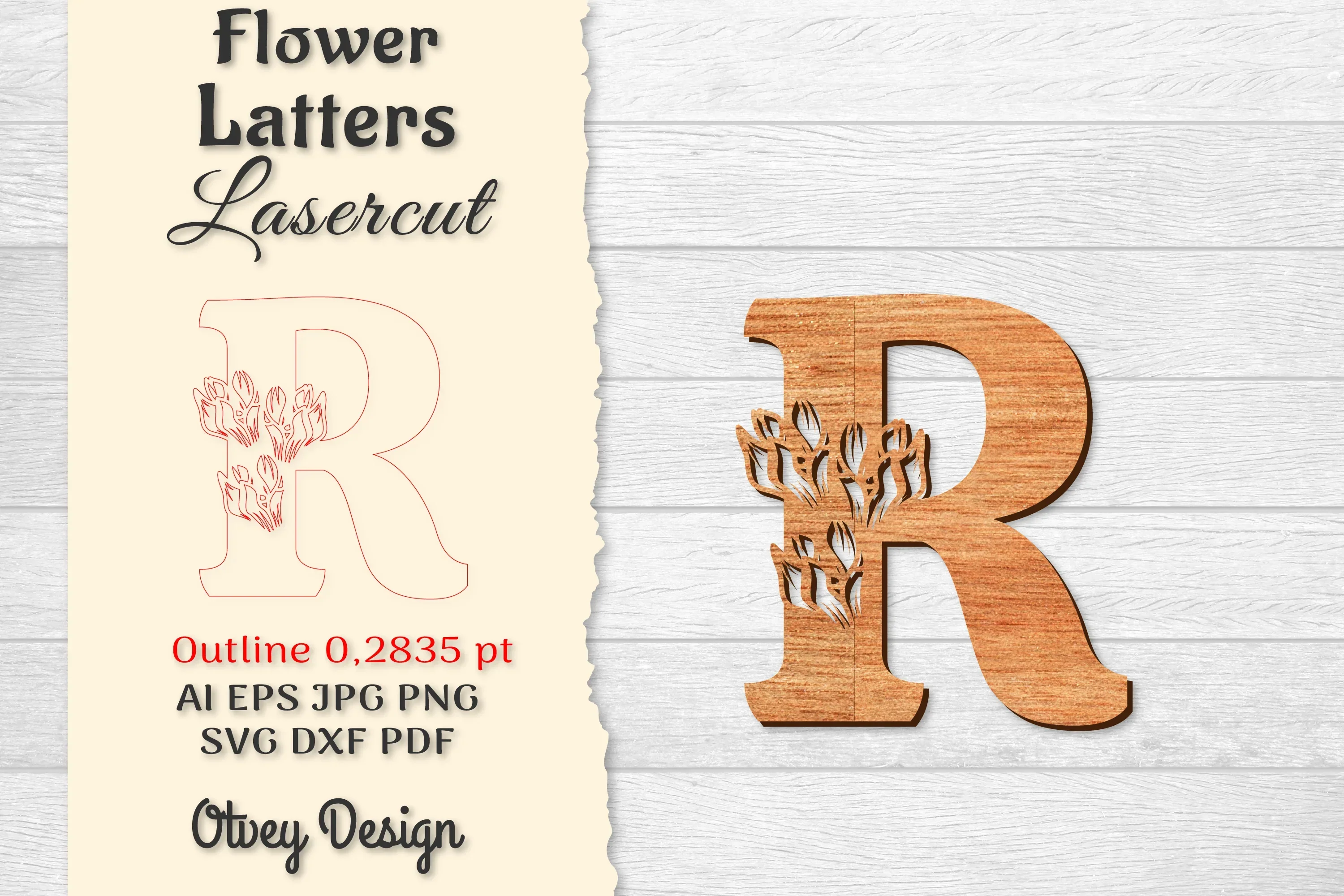Flower Letters Laser Cut SVG Bundle