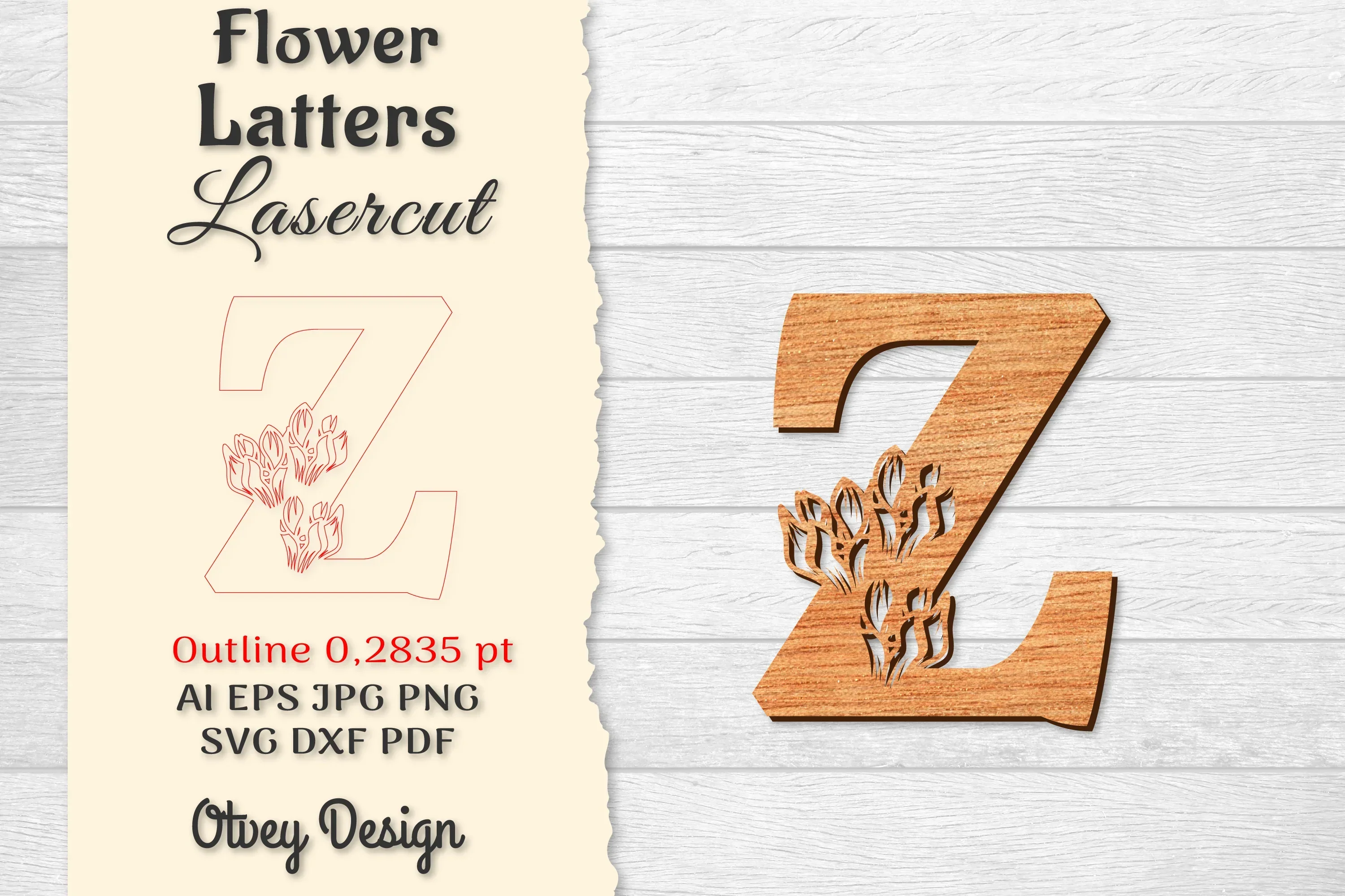 Flower Letters Laser Cut SVG Bundle