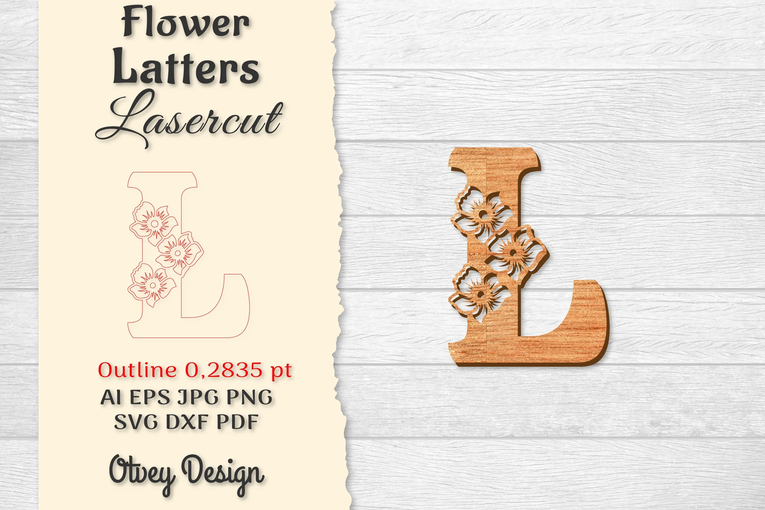 Flower Letters Laser Cut SVG Bundle