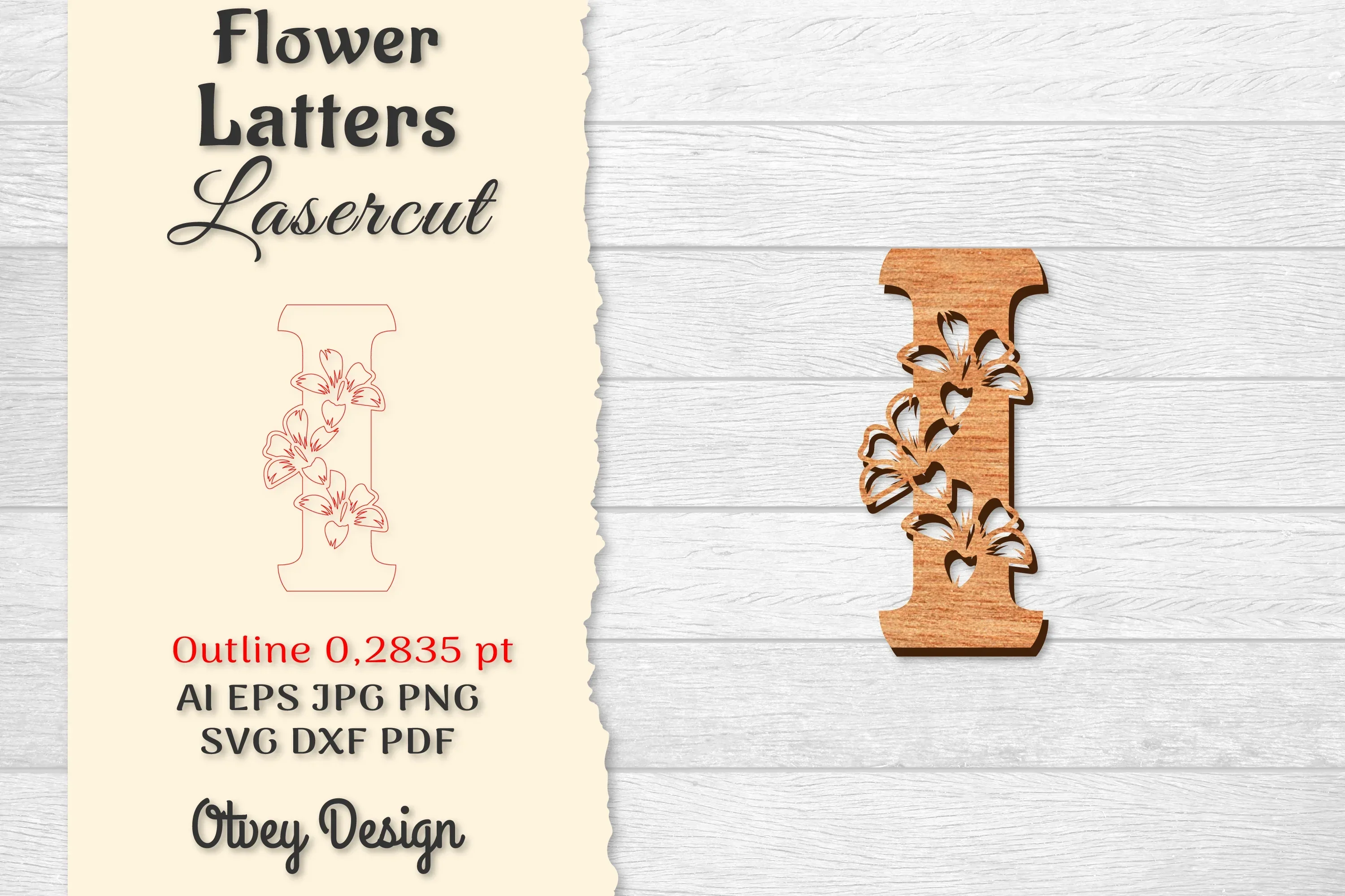Flower Letters Laser Cut SVG Bundle
