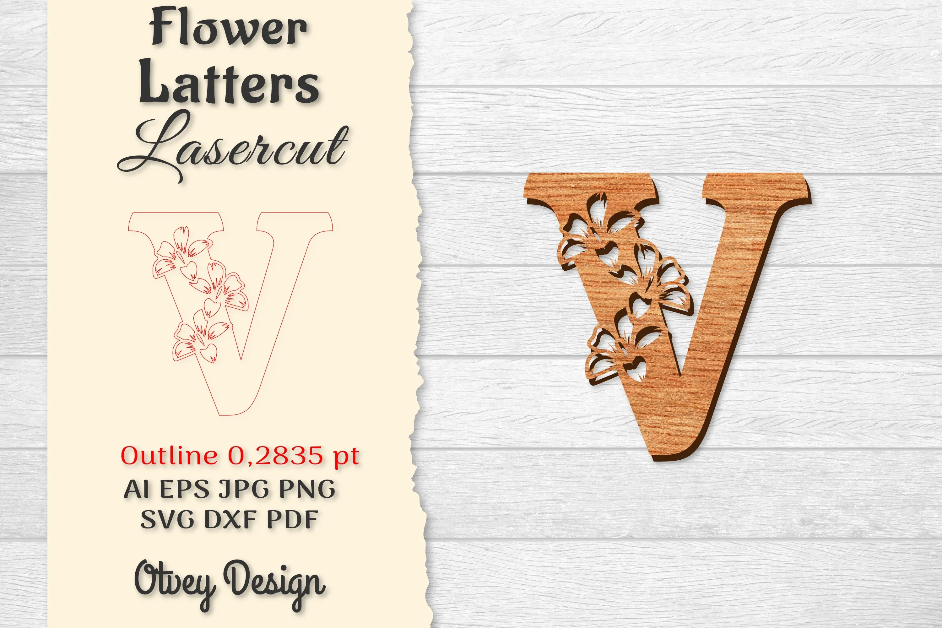 Flower Letters Laser Cut SVG Bundle