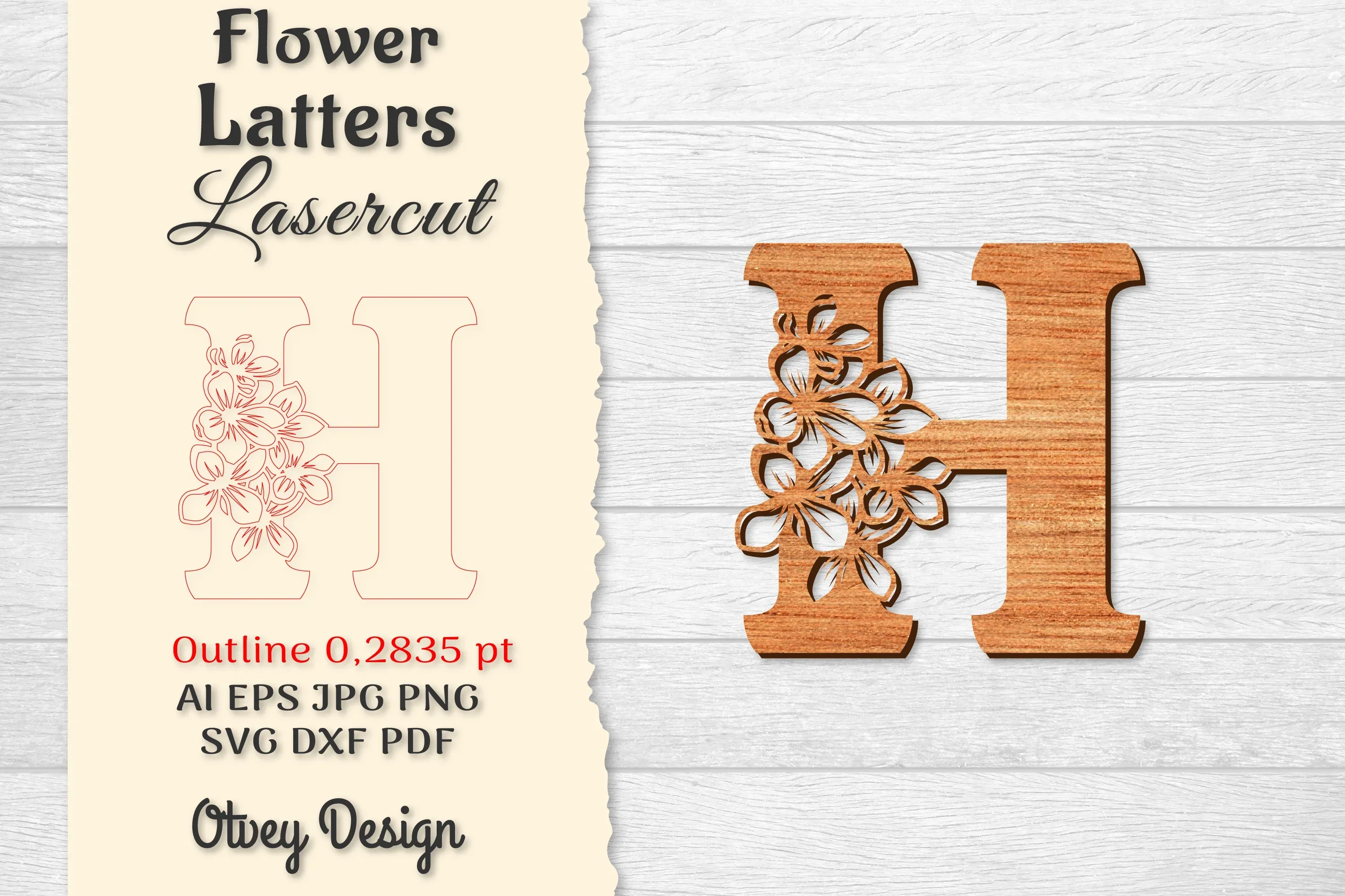 Flower Letters Laser Cut SVG Bundle