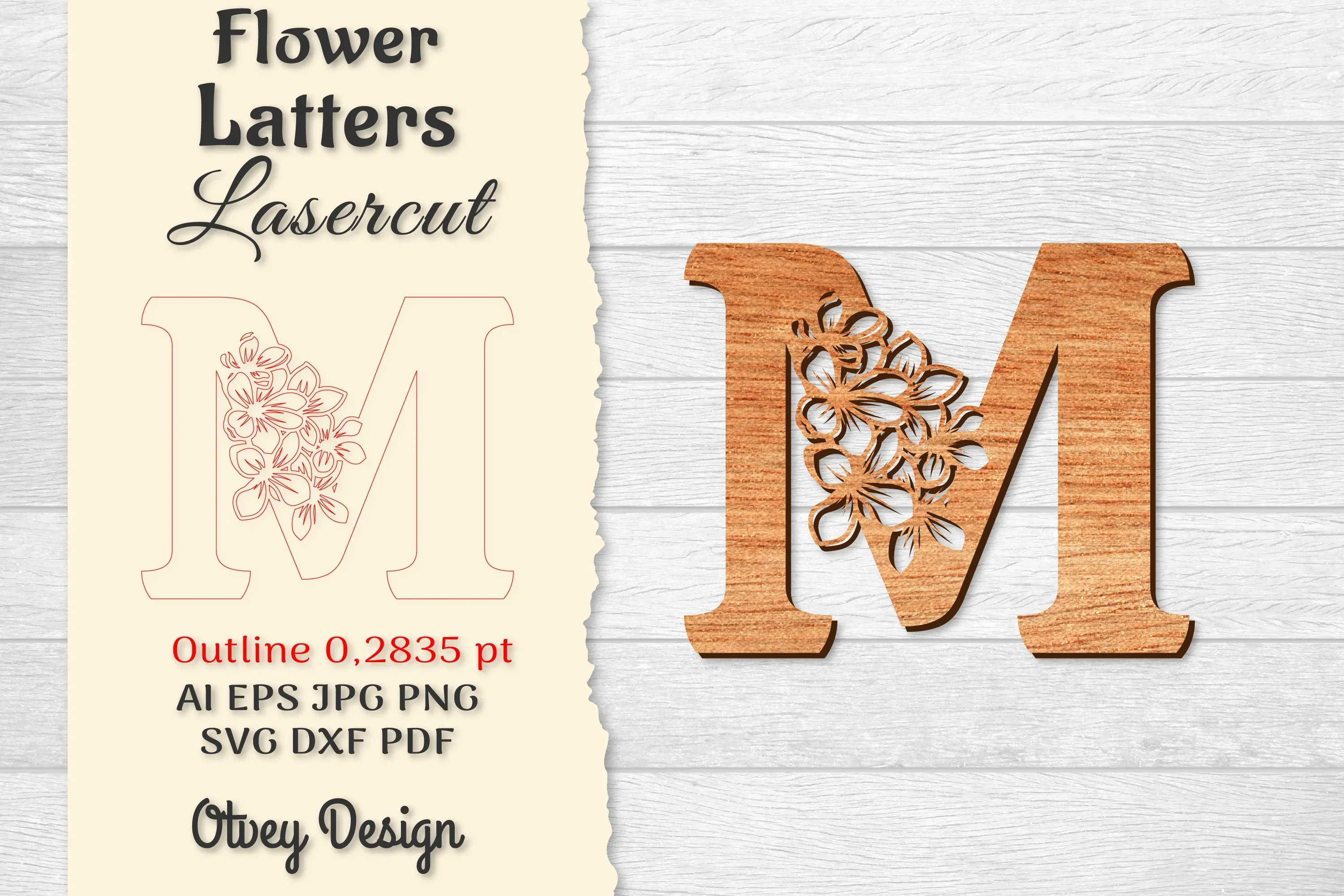Flower Letters Laser Cut SVG Bundle