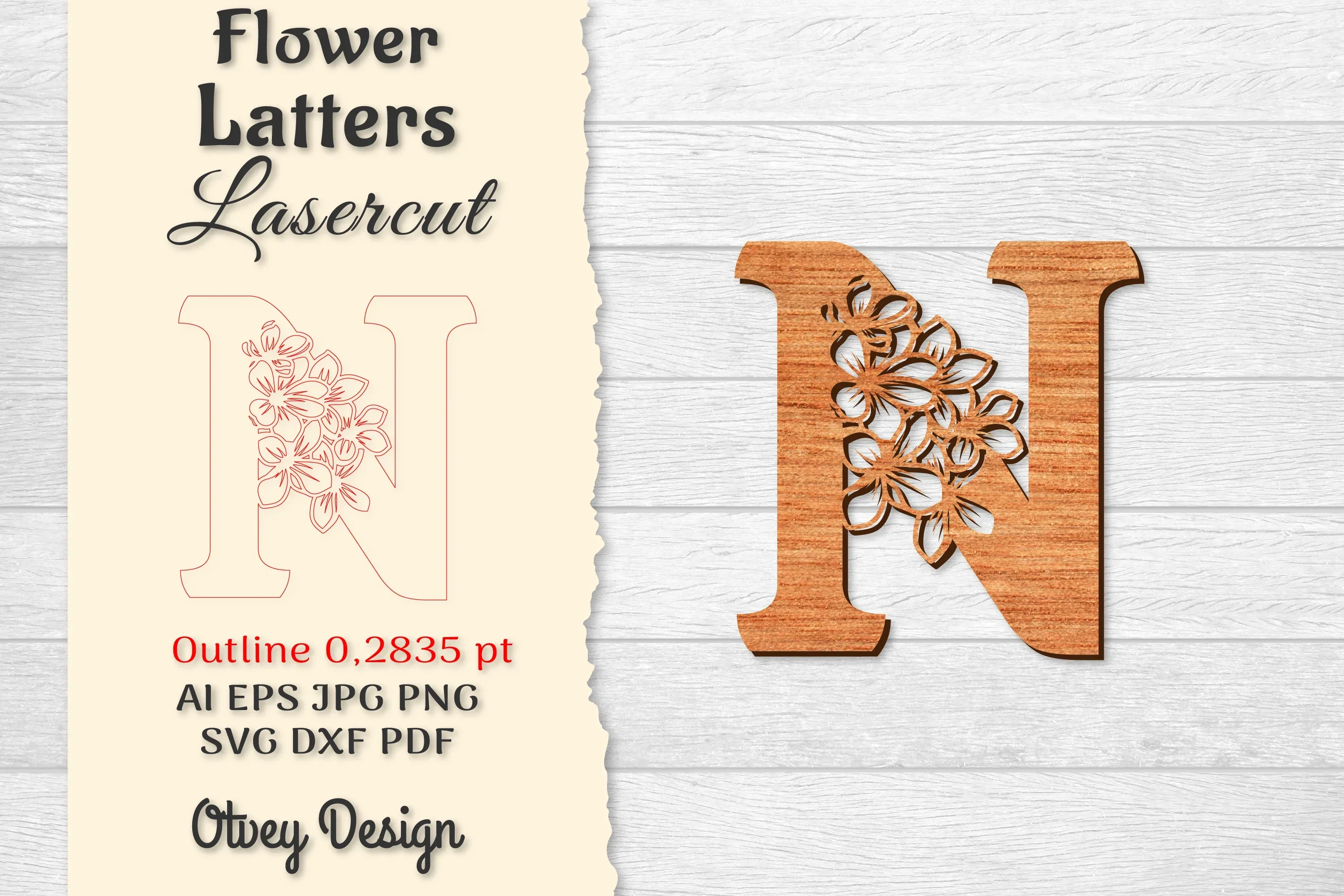 Flower Letters Laser Cut SVG Bundle